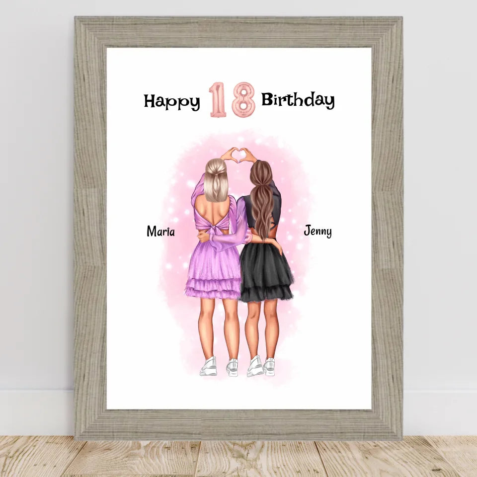 Poster mit Rahmen Beige 2