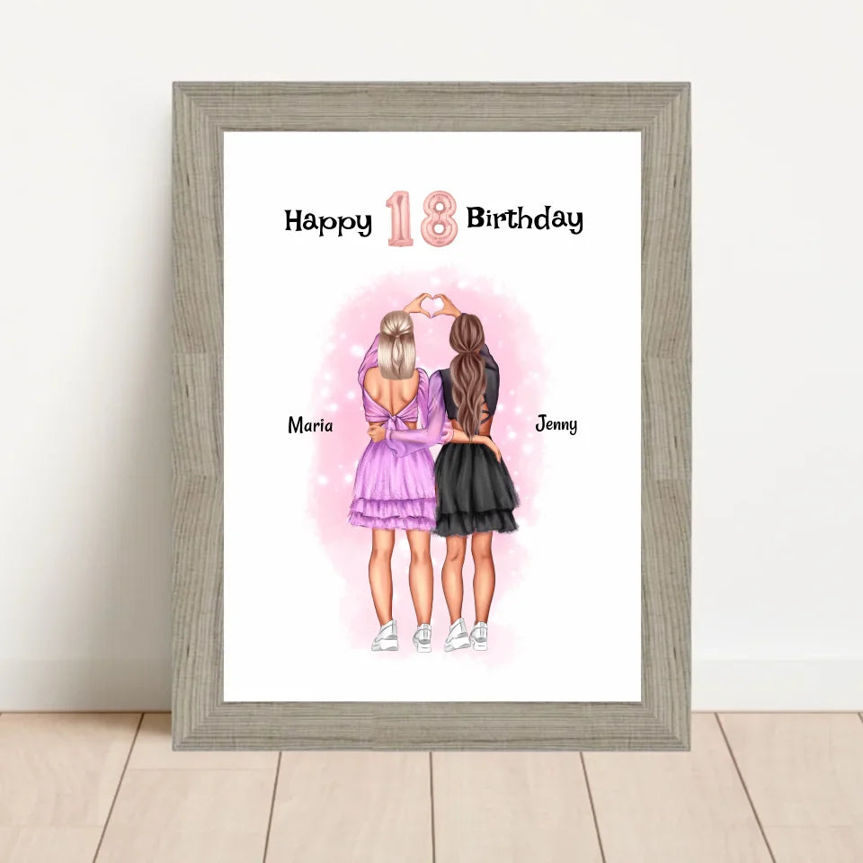 Poster mit Rahmen Beige 1