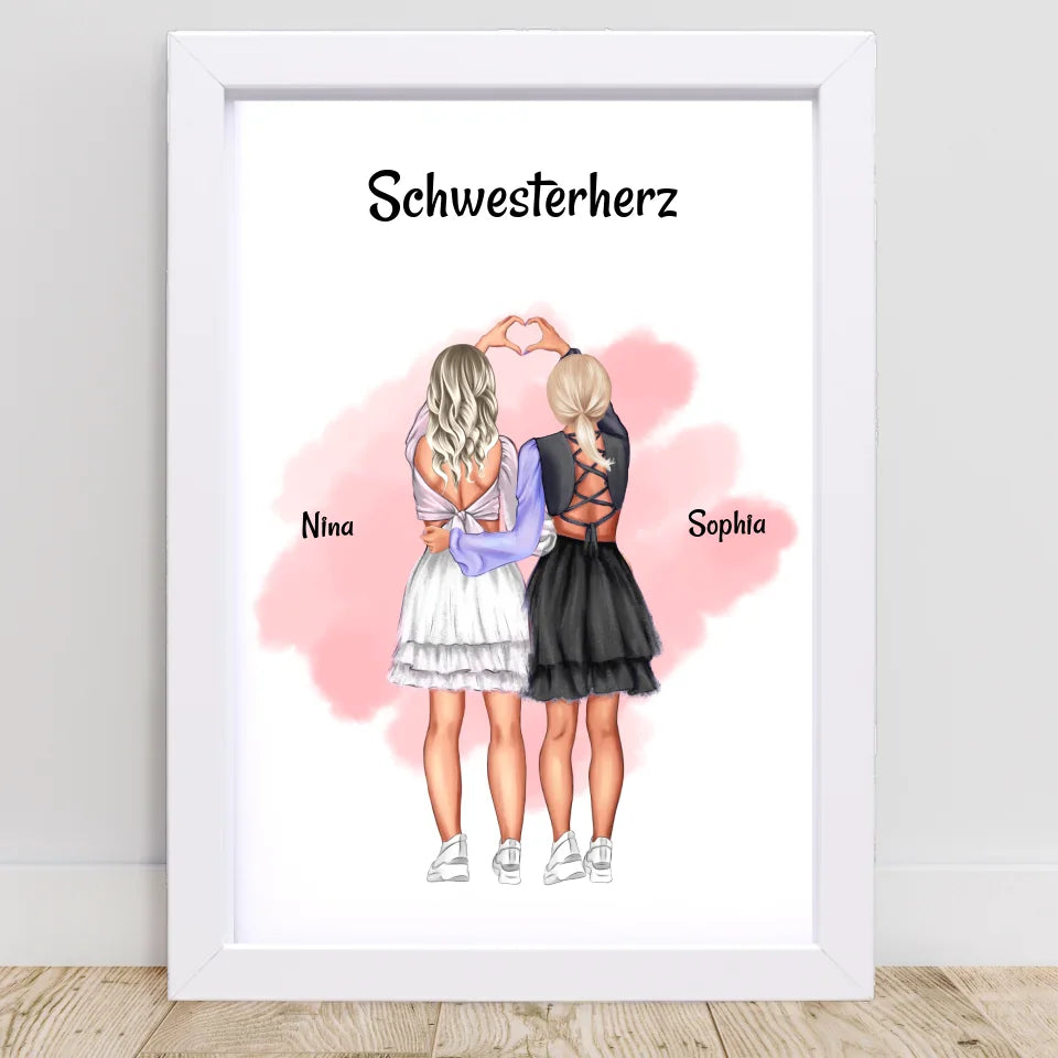 Poster mit Rahmen Weiß 2