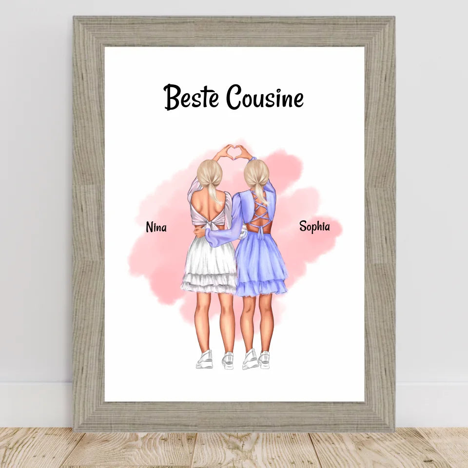 Poster mit Rahmen Beige 2