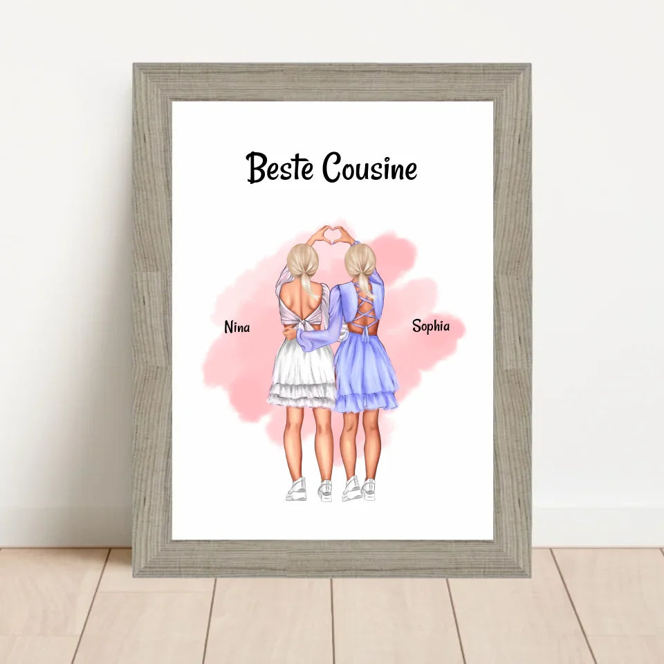 Poster mit Rahmen Beige 1