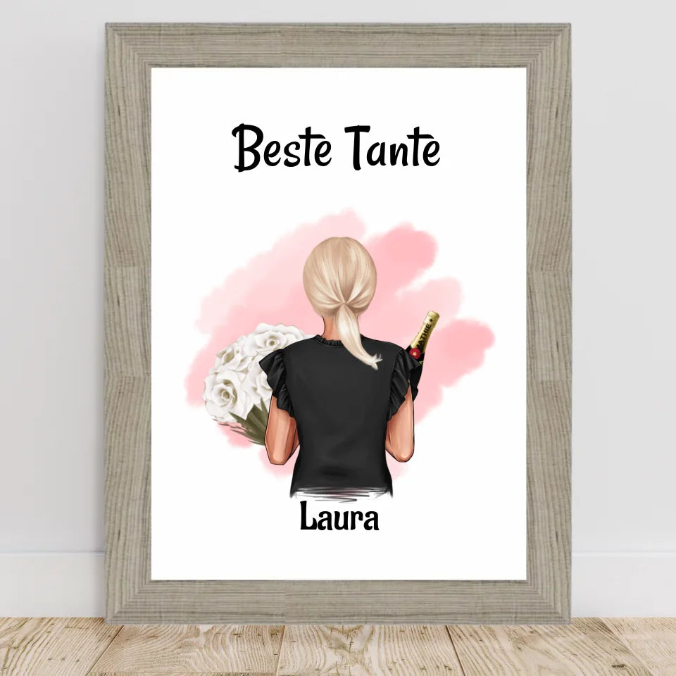 Poster mit Rahmen Beige 2
