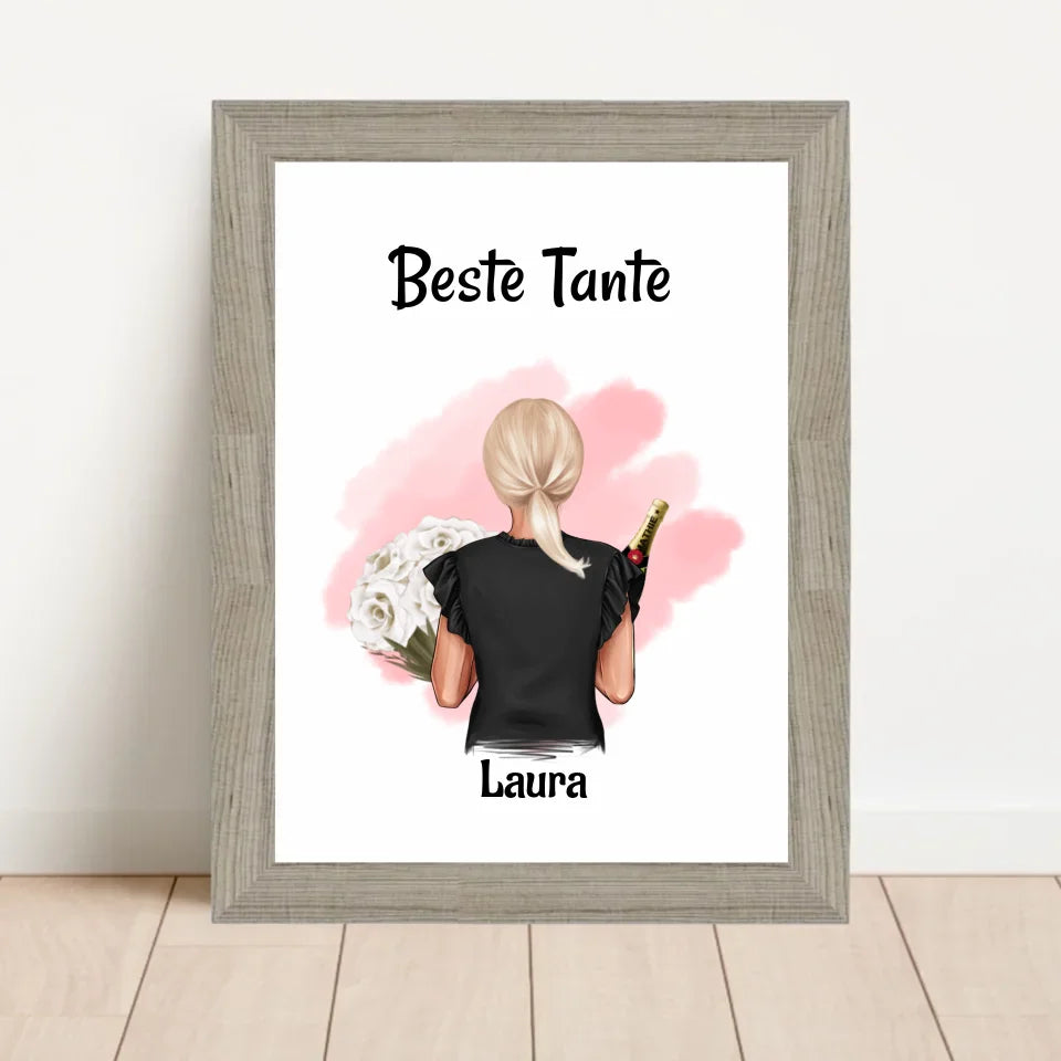 Poster mit Rahmen Beige 1