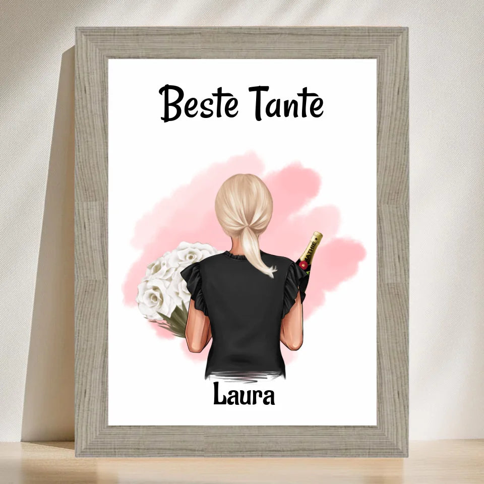 Poster mit Rahmen Beige 3