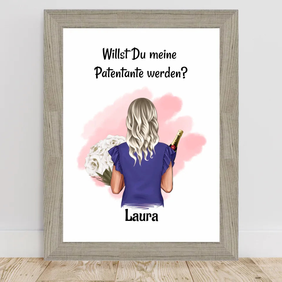 Poster mit Rahmen Beige 2