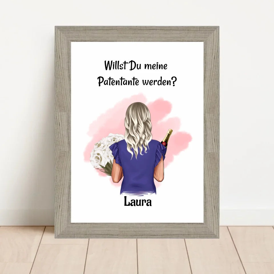 Poster mit Rahmen Beige 1