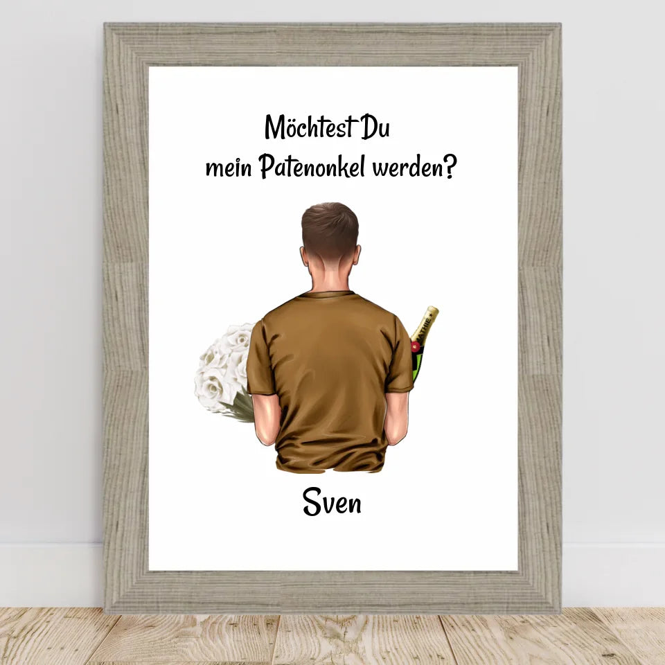 Poster mit Rahmen Beige 2
