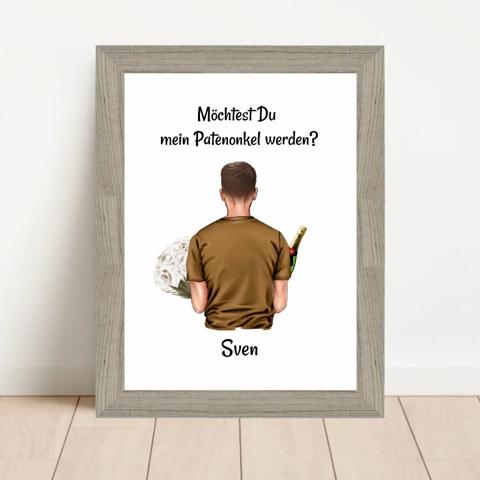 Poster mit Rahmen Beige 1