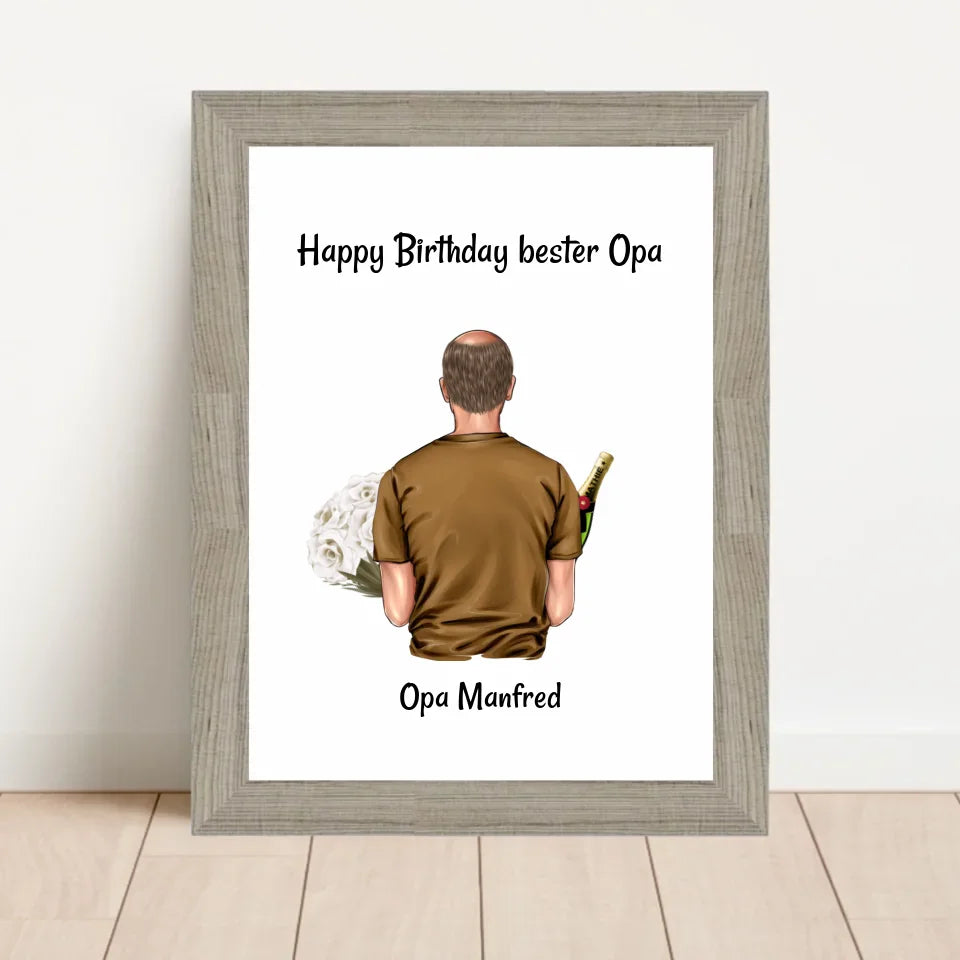 Poster mit Rahmen Beige 1
