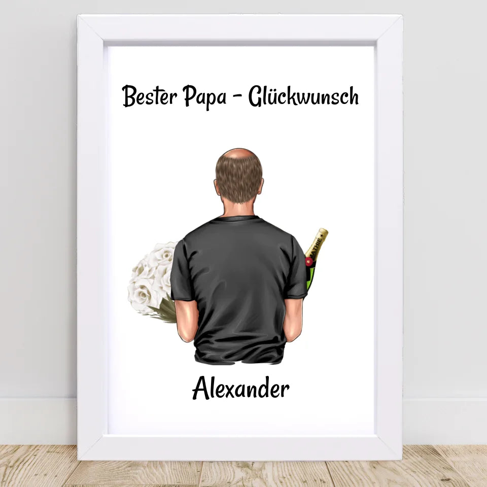 Poster mit Rahmen Weiß 2