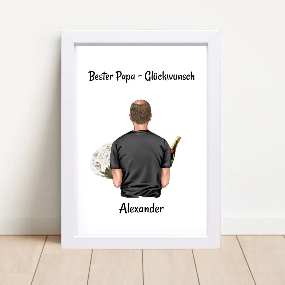 Poster mit Rahmen Weiß