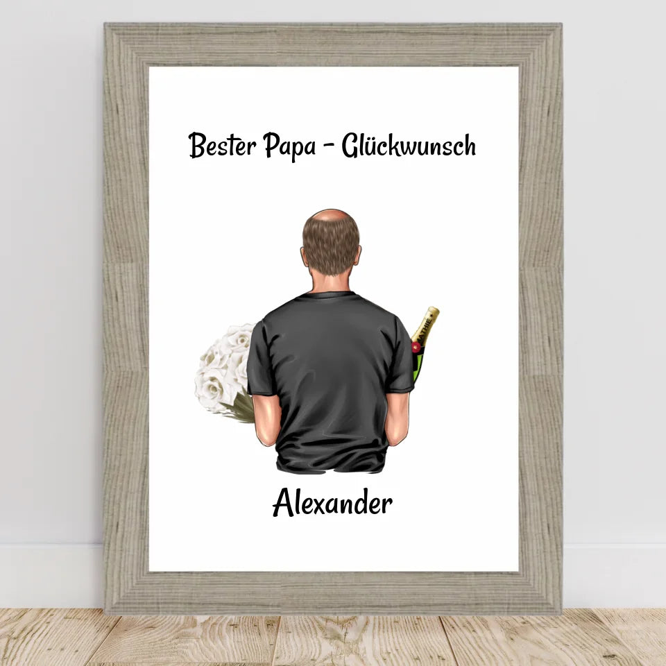 Poster mit Rahmen Beige 2
