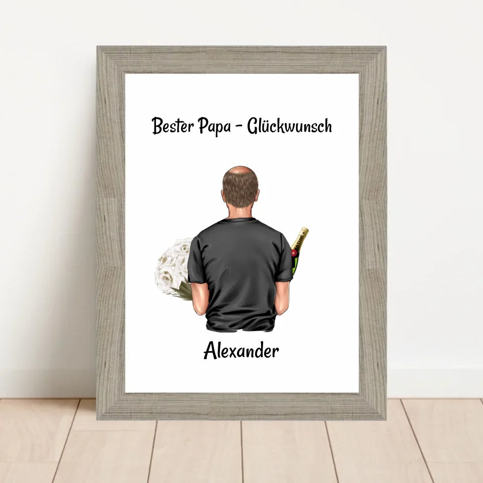 Poster mit Rahmen Beige 1