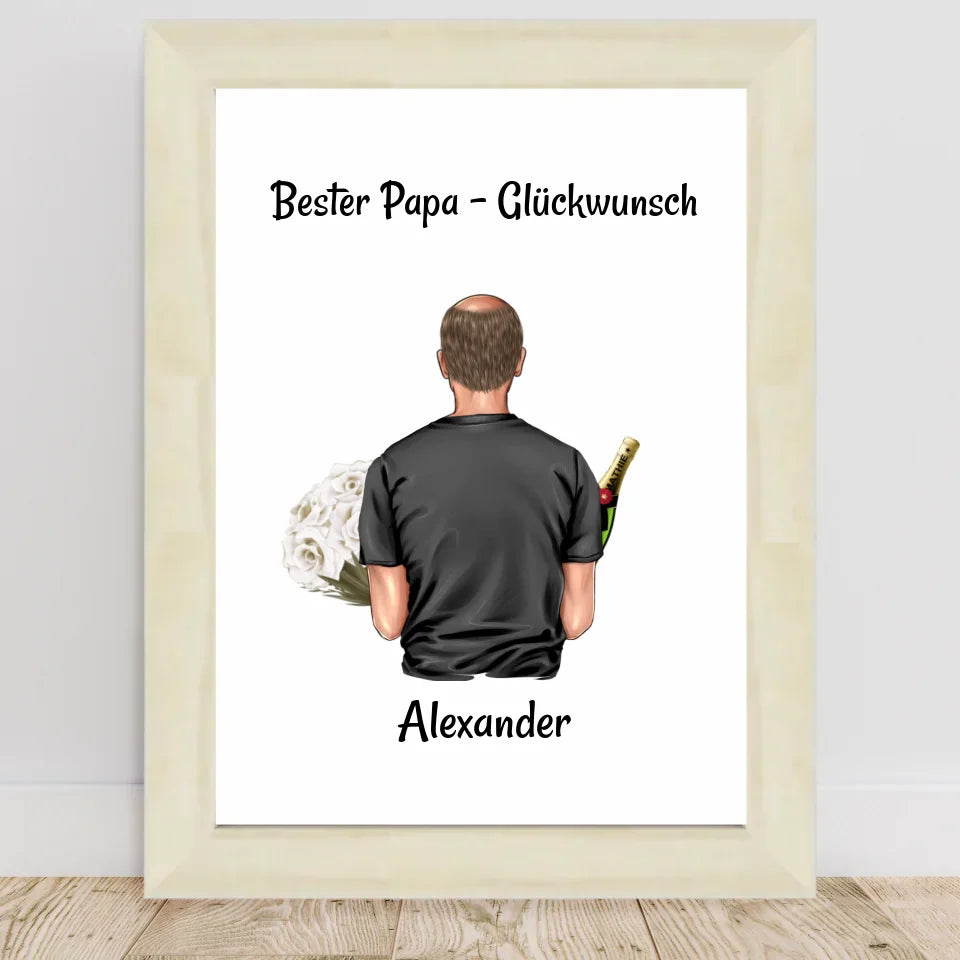 Poster mit Rahmen Hellholz 1