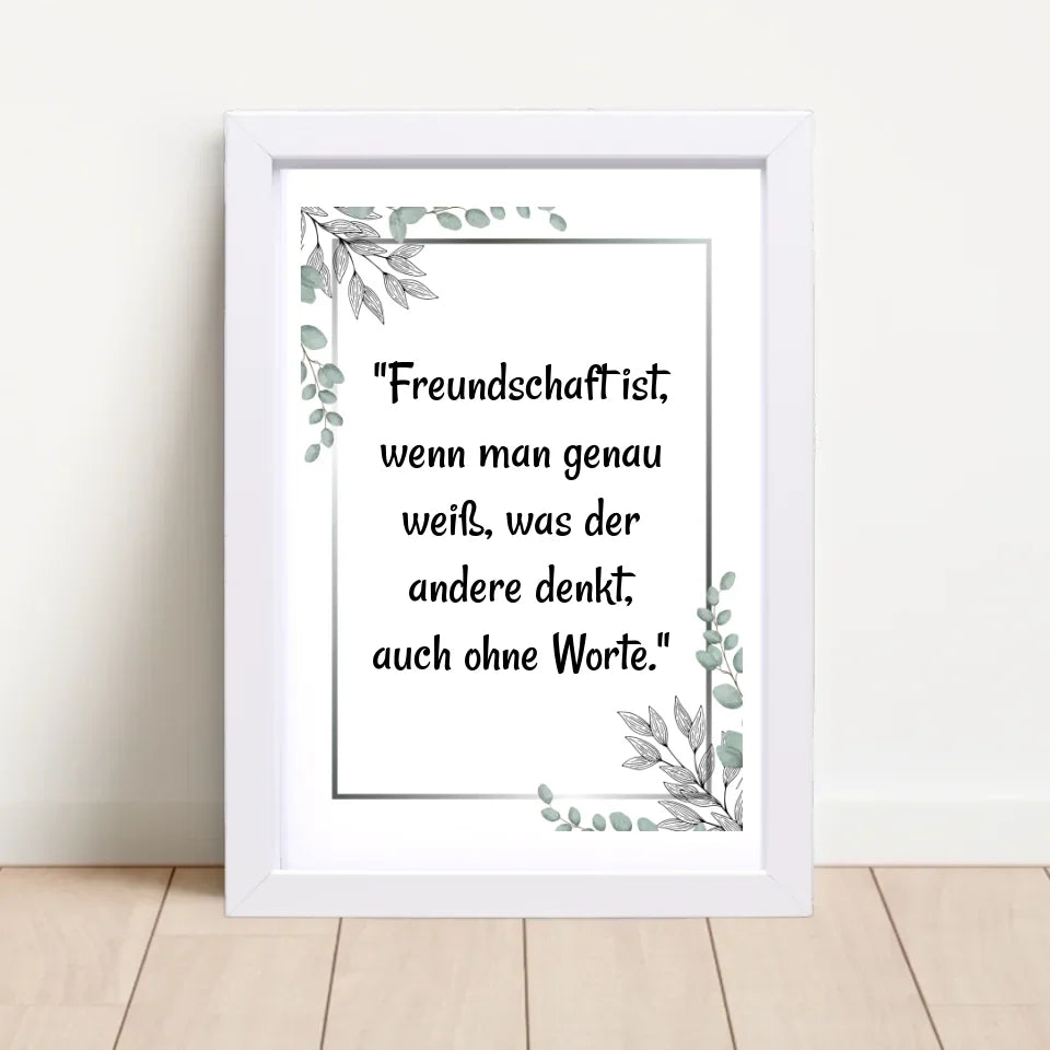 Poster mit Rahmen Weiß
