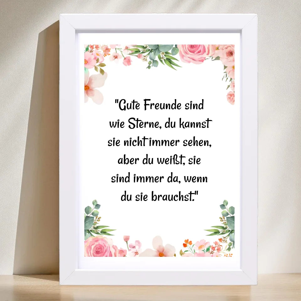 Poster mit Rahmen Weiß 1