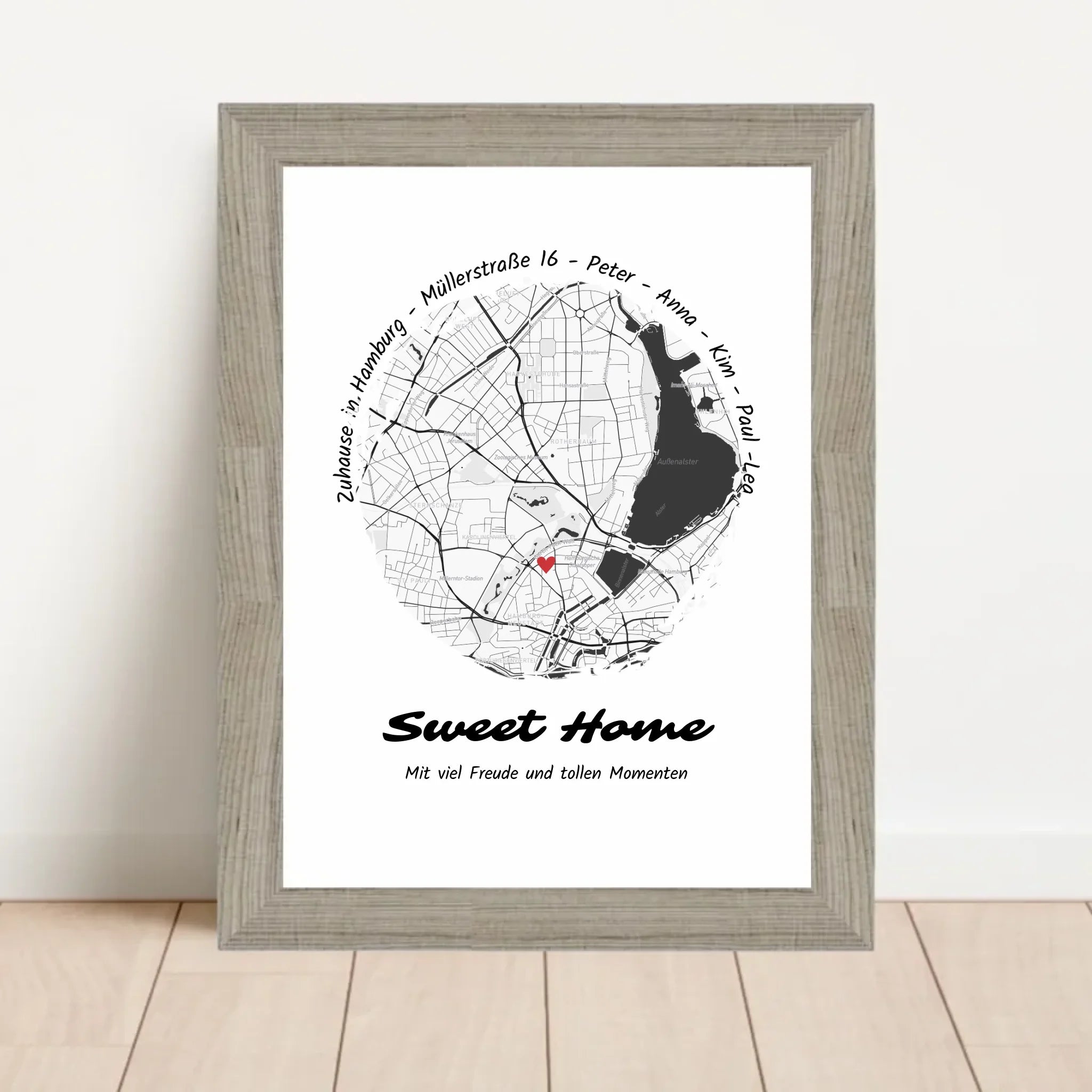 Poster mit Rahmen Beige 1