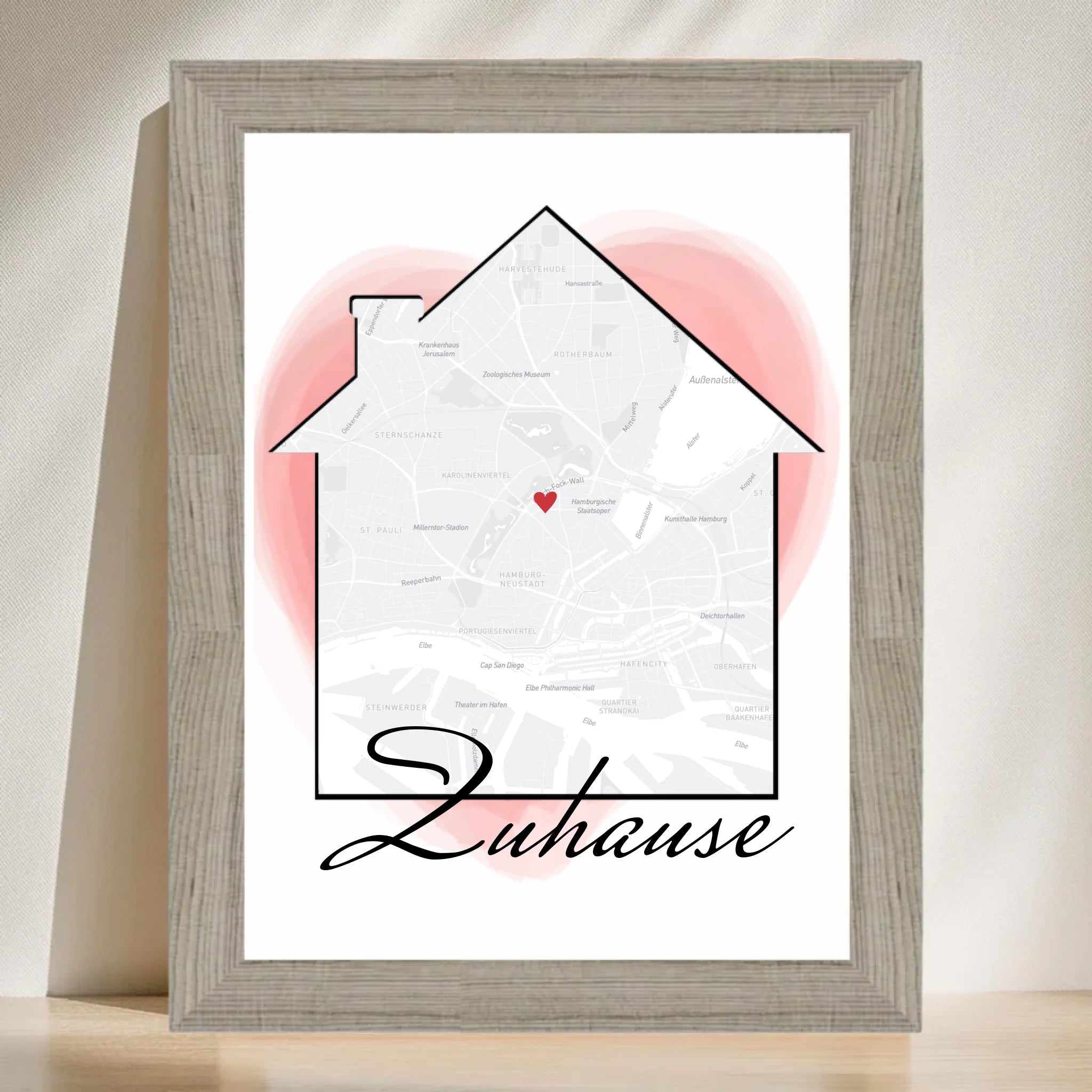 Poster mit Rahmen Beige 3