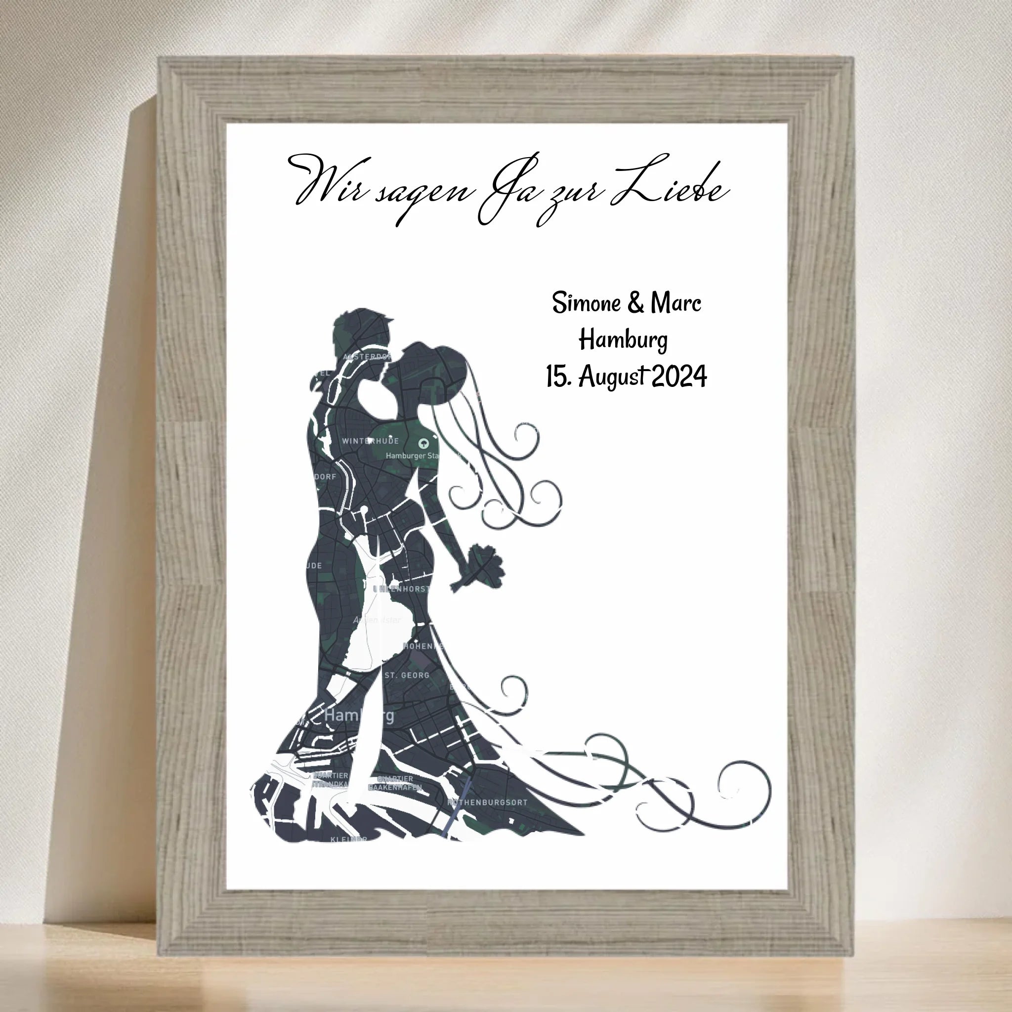 Poster mit Rahmen Beige 3