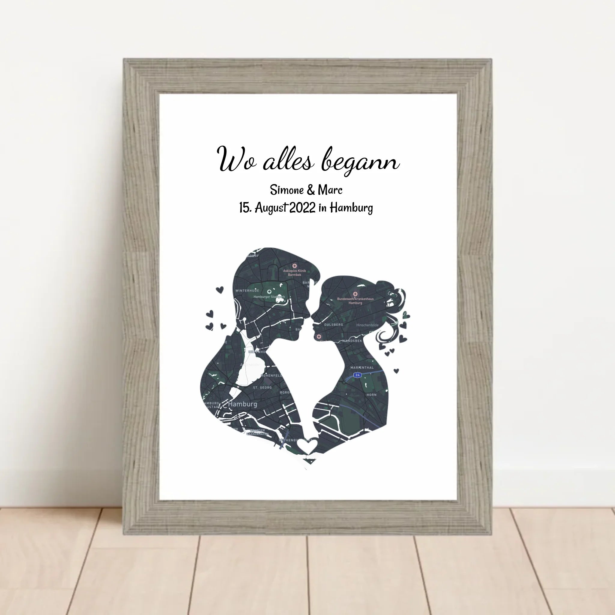 Poster mit Rahmen Beige 1
