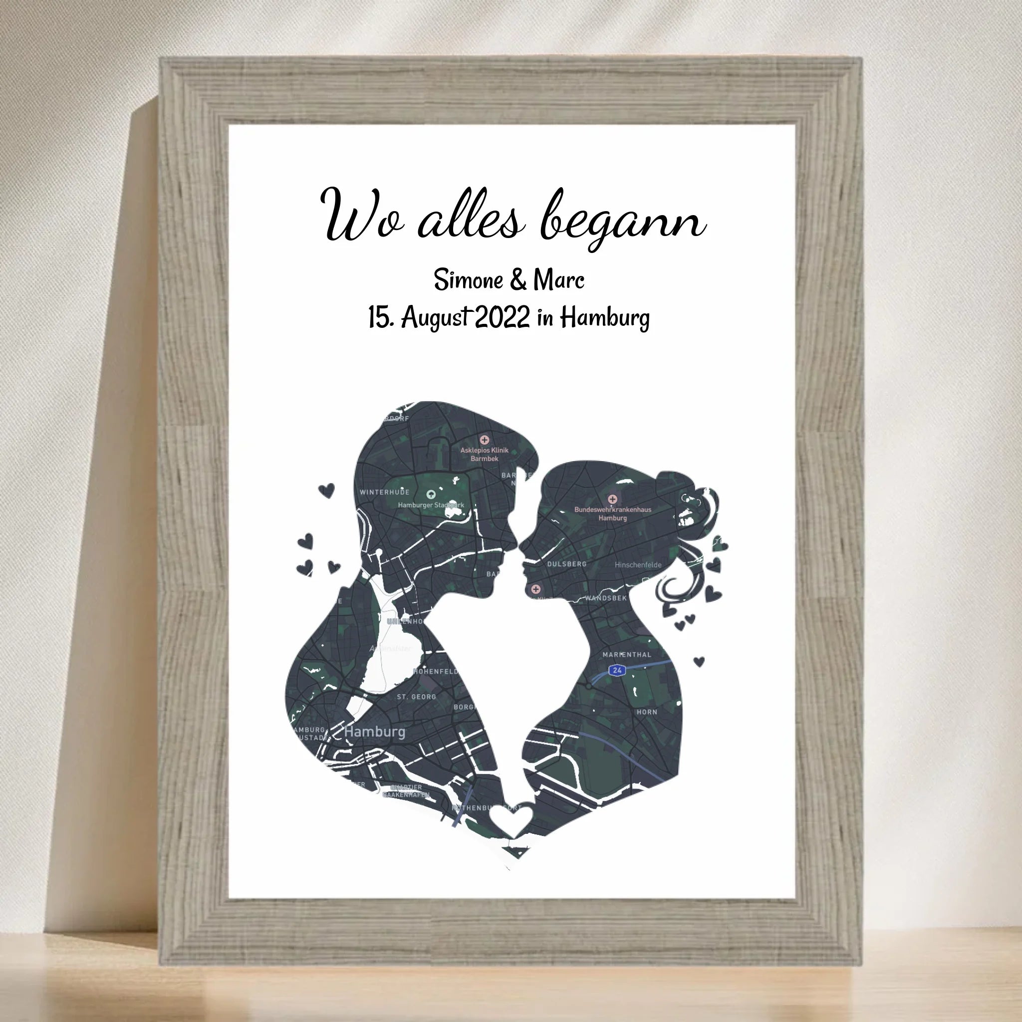Poster mit Rahmen Beige 3