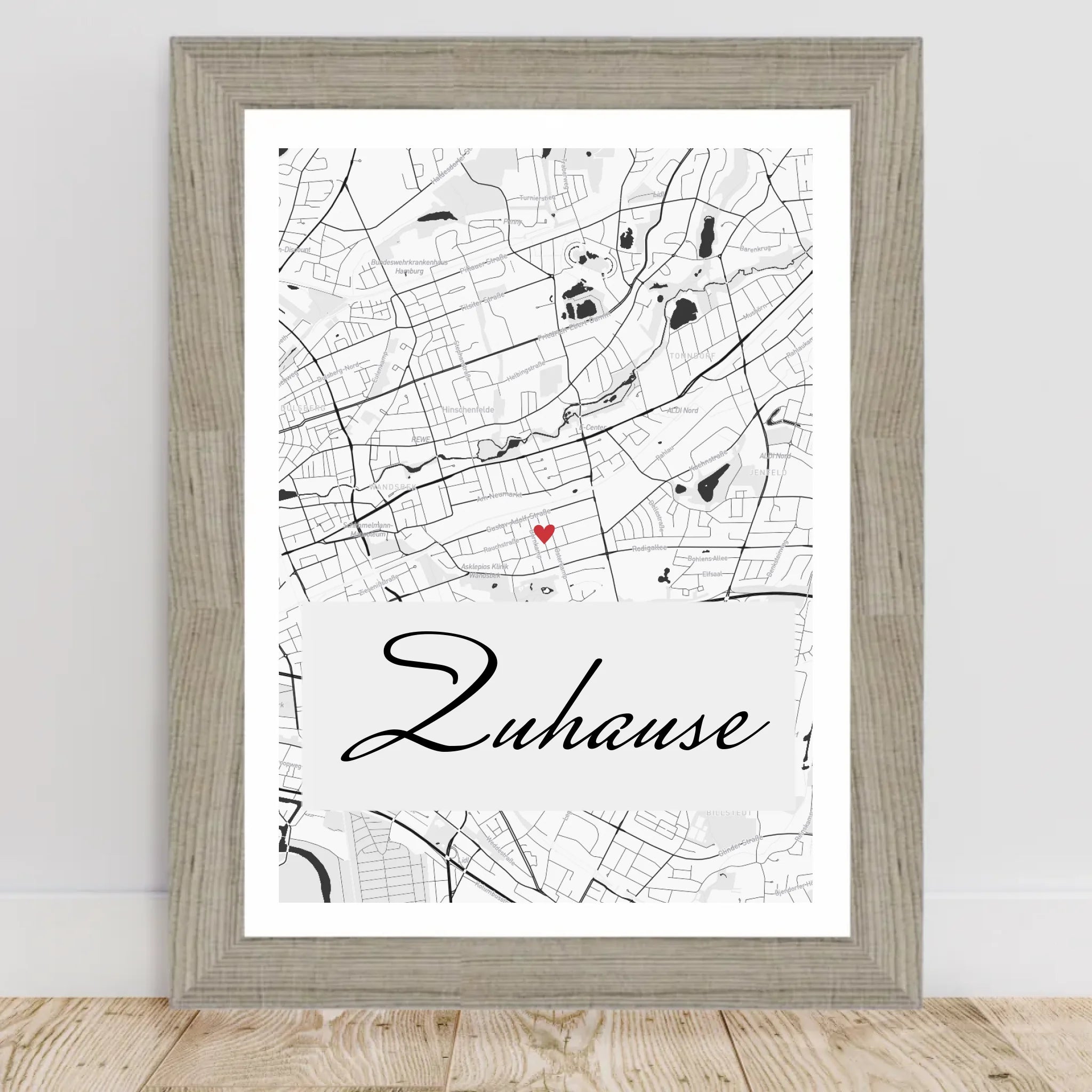 Poster mit Rahmen Beige 2