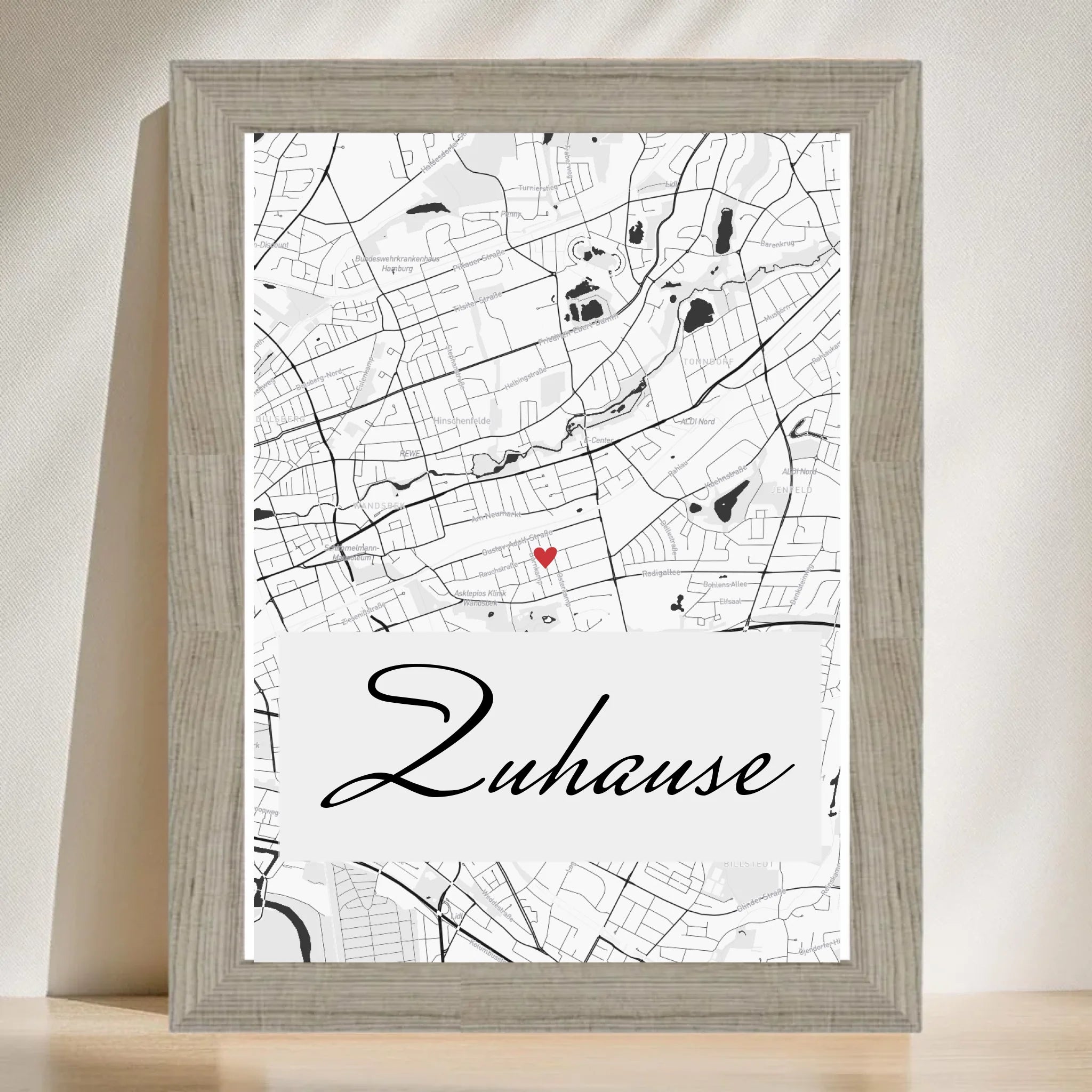Poster mit Rahmen Beige 3