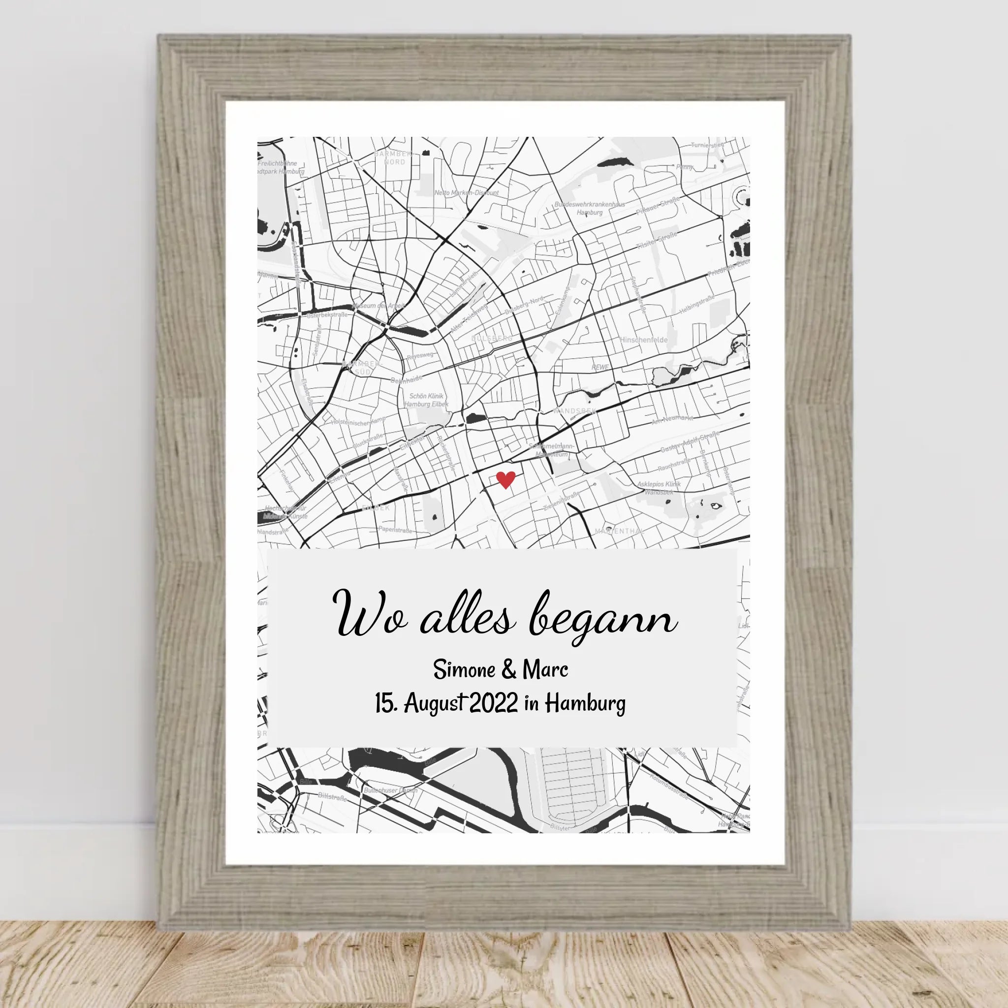 Poster mit Rahmen Beige 2