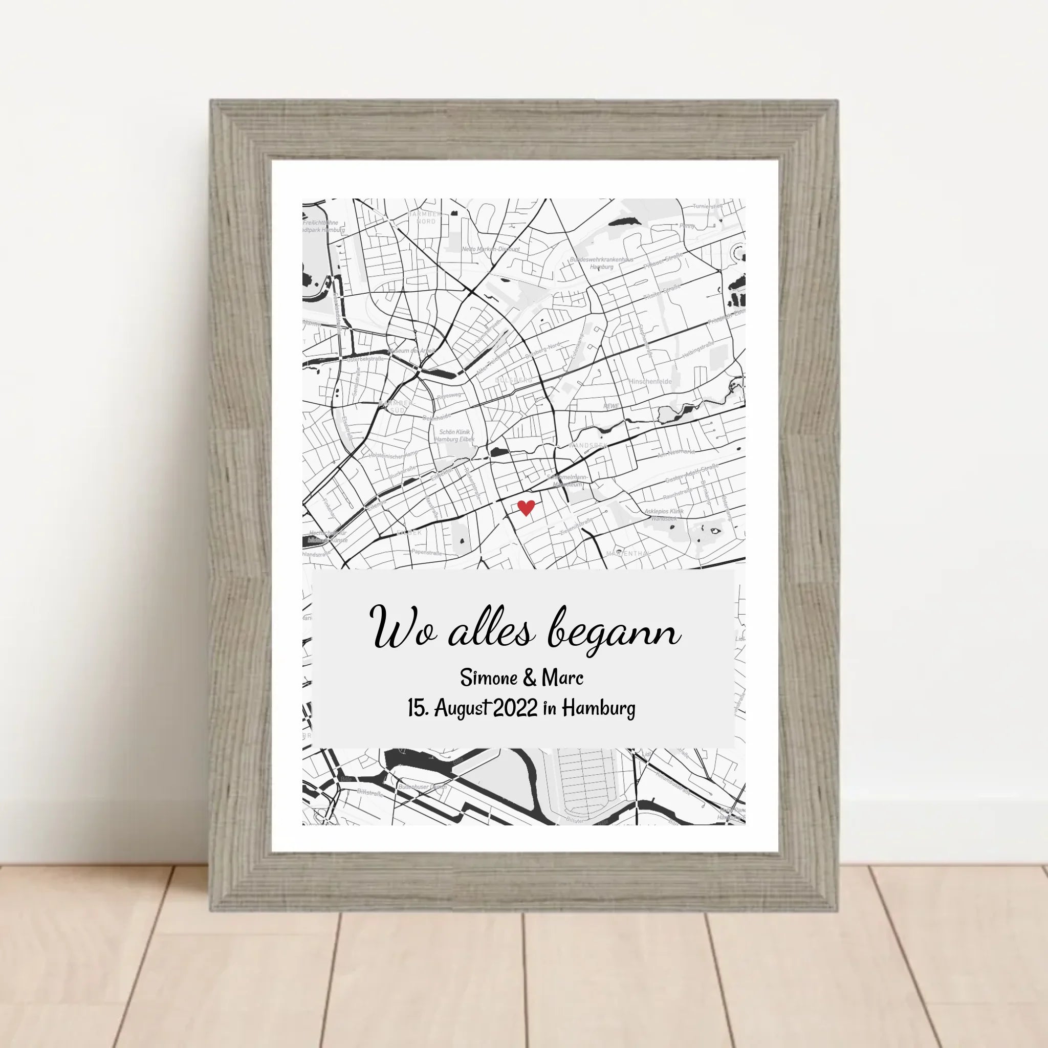 Poster mit Rahmen Beige 1