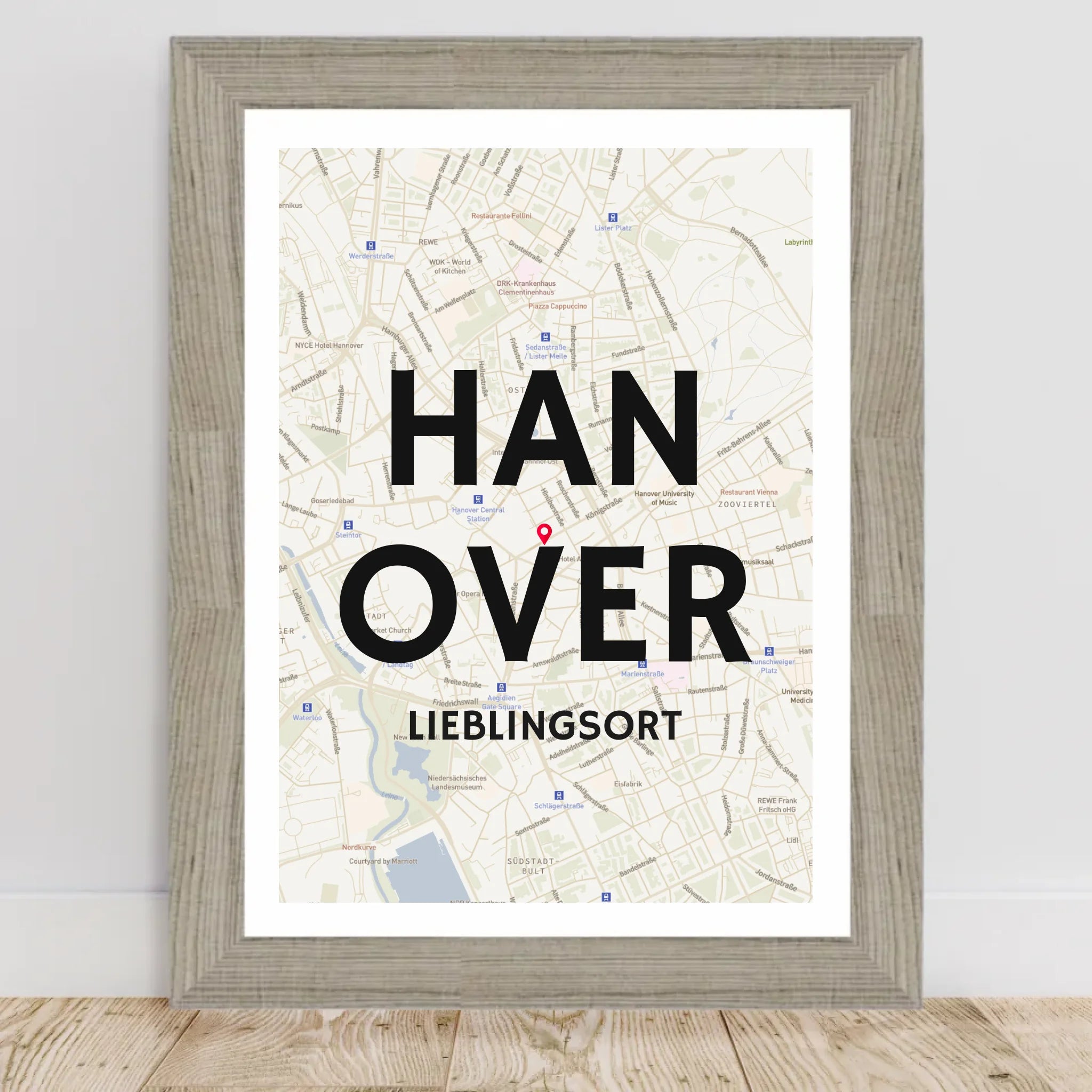 Poster mit Rahmen Beige 2