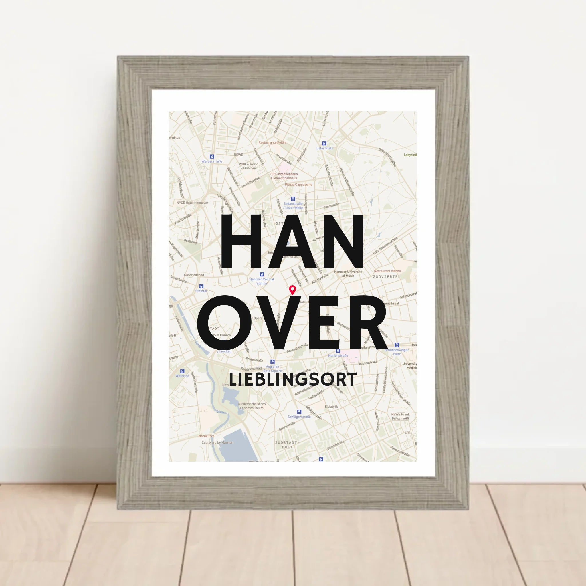 Poster mit Rahmen Beige 1