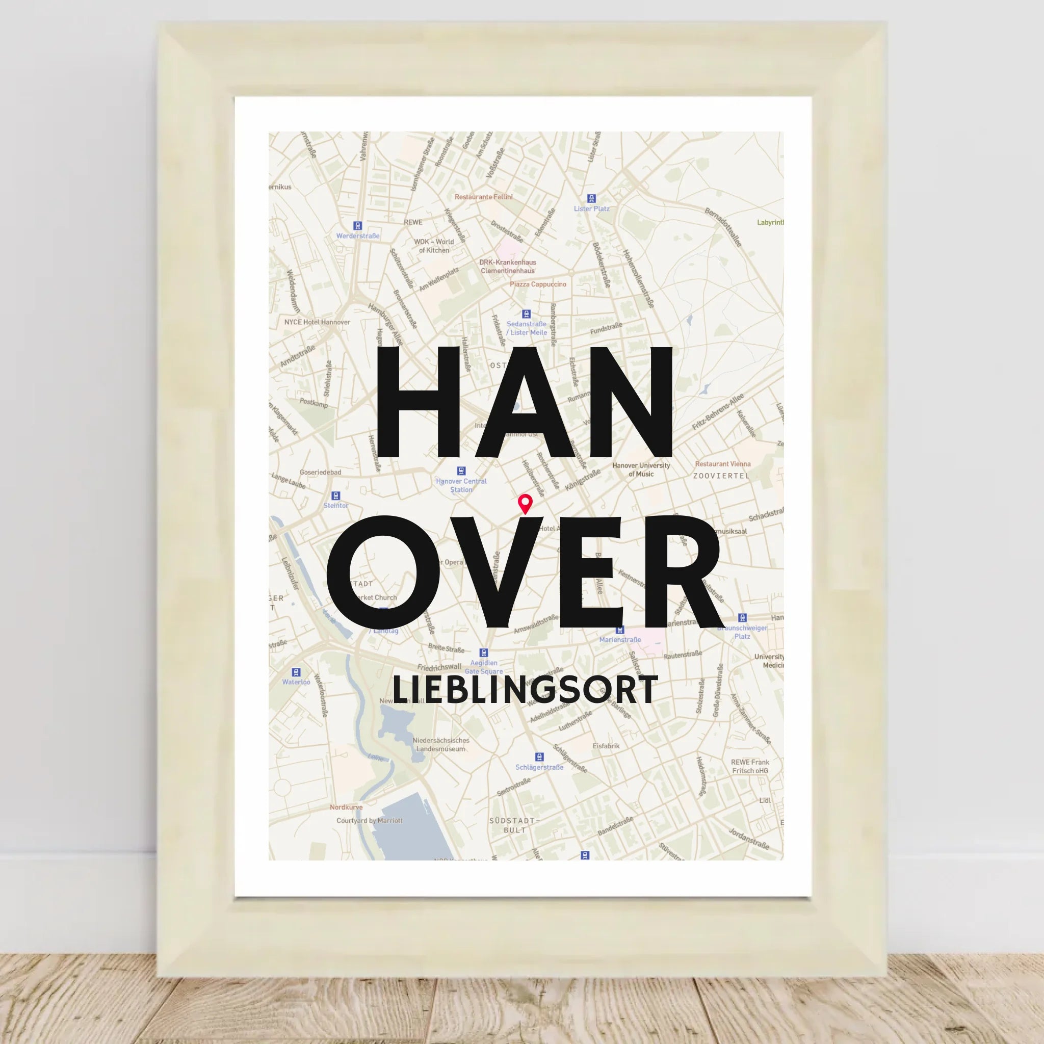 Poster mit Rahmen Hellholz 1