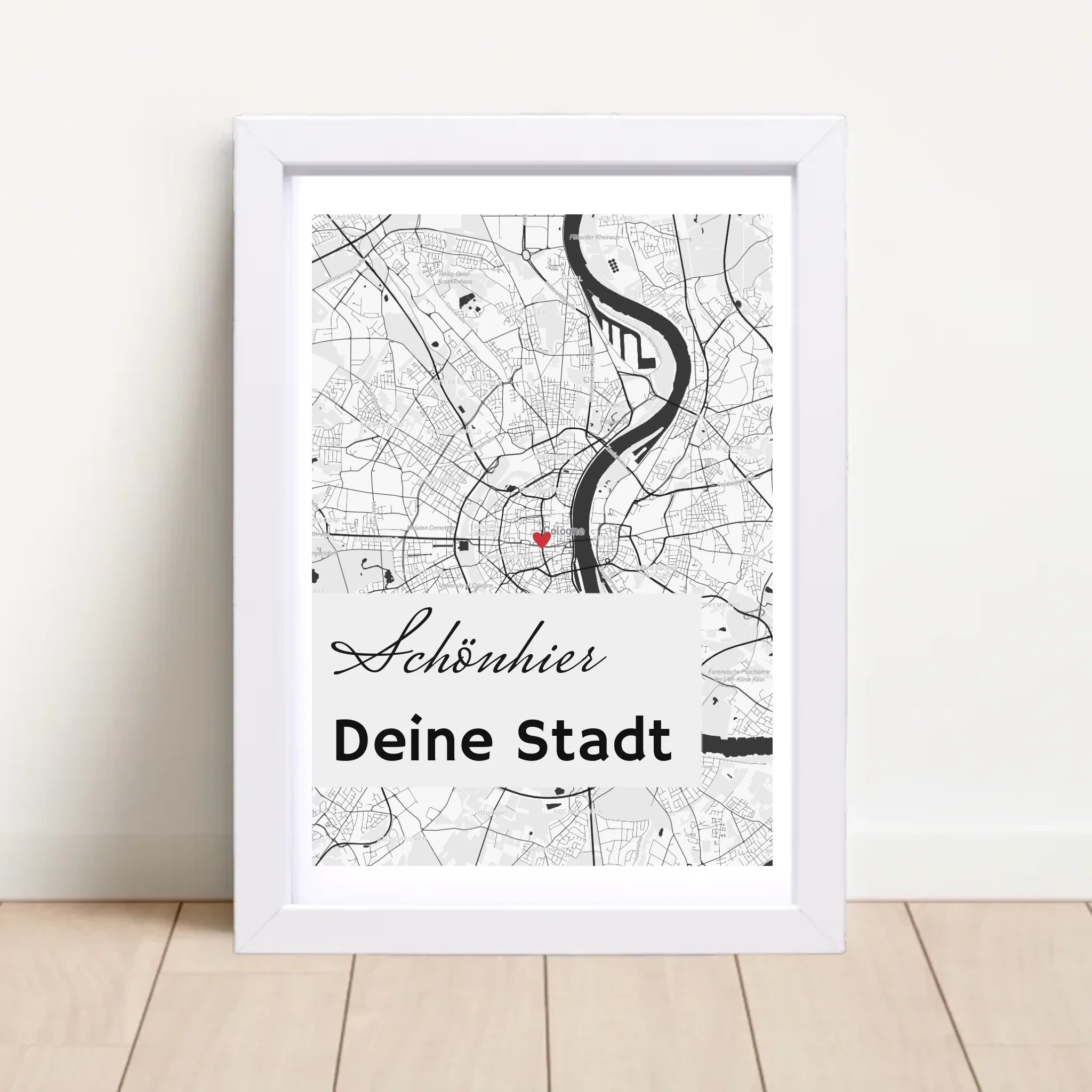 Poster mit Rahmen Weiß