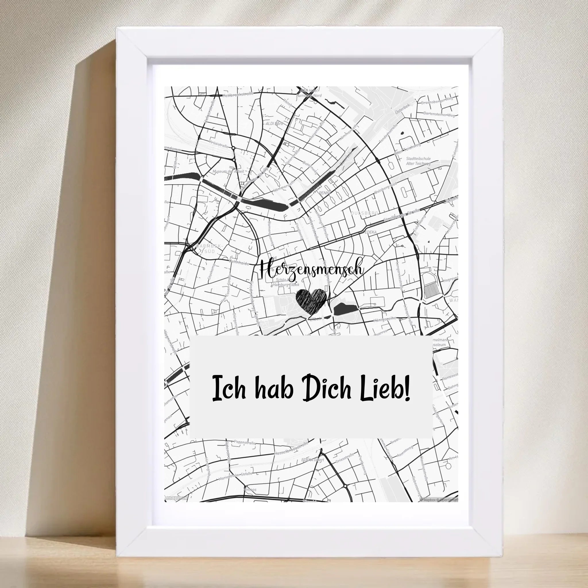 Poster mit Rahmen Weiß 1