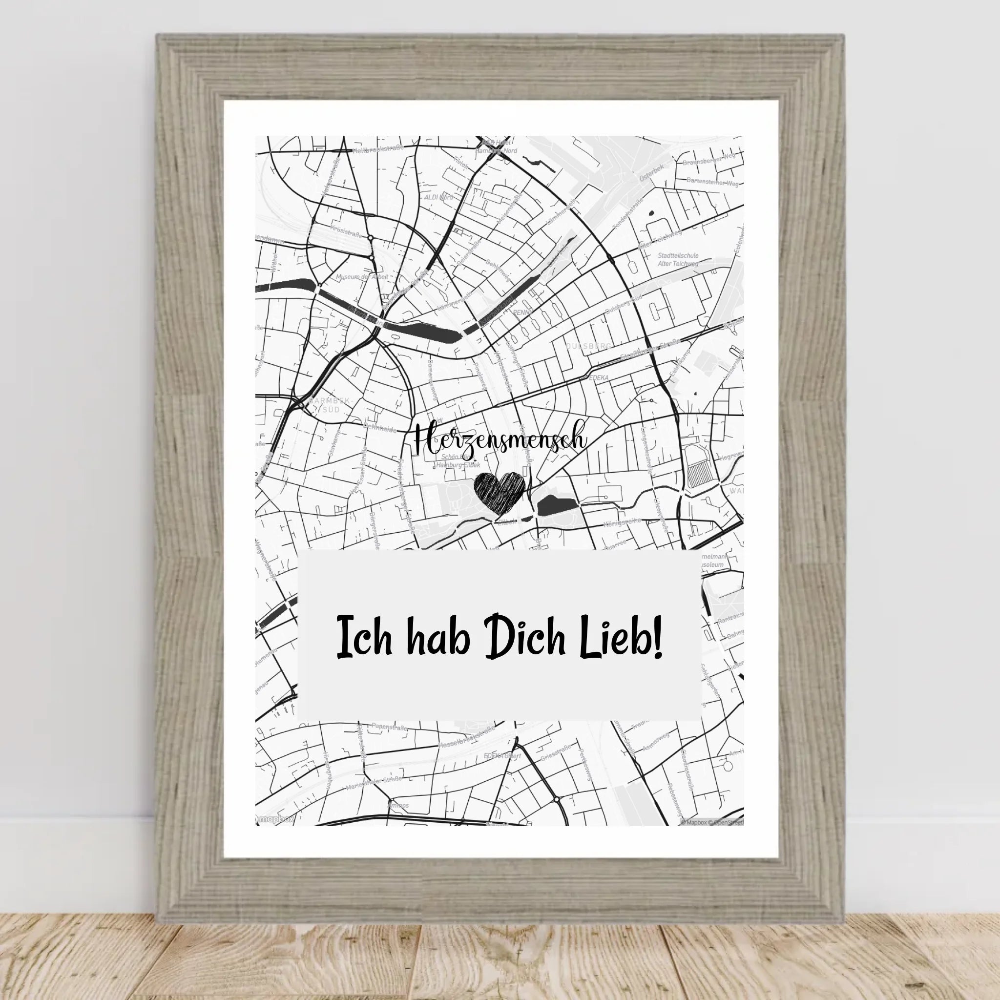 Poster mit Rahmen Beige 2