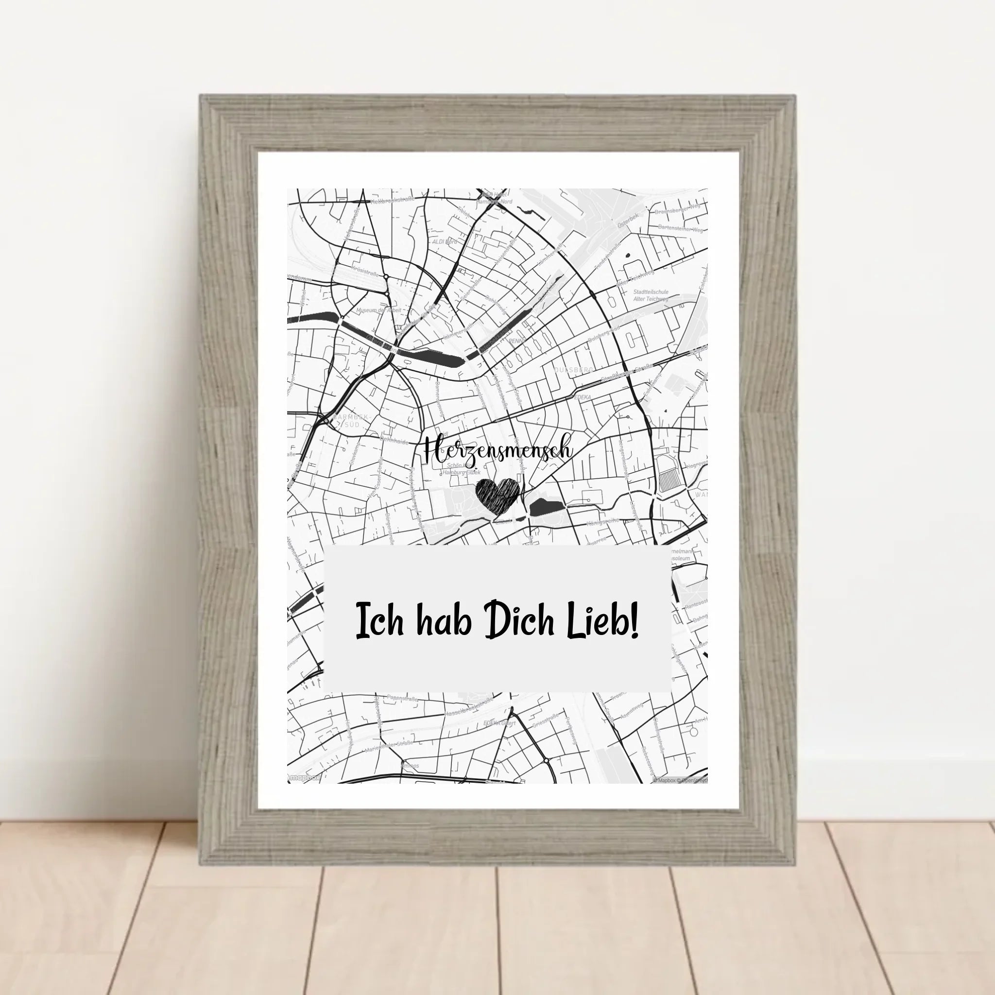 Poster mit Rahmen Beige 1