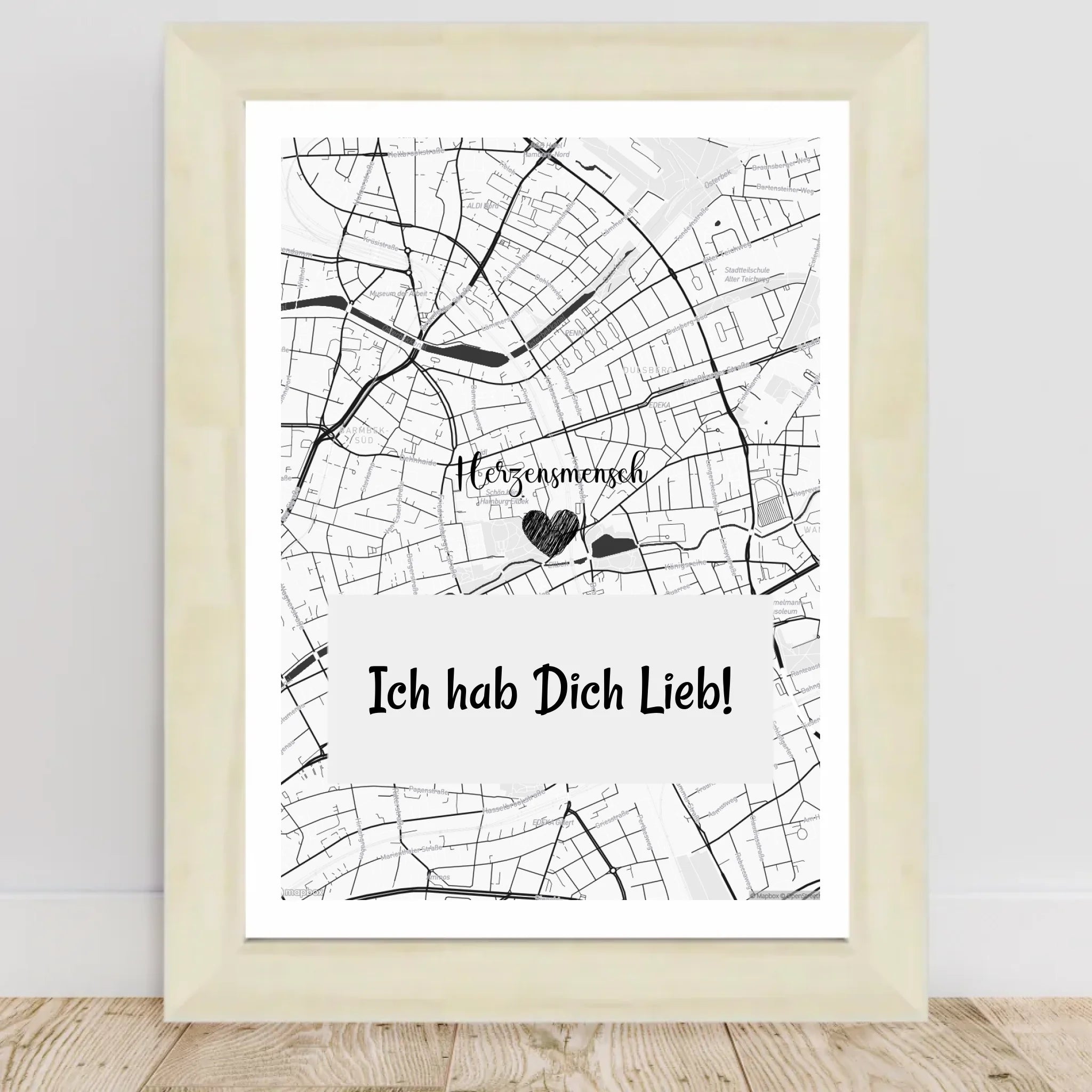 Poster mit Rahmen Hellholz 1