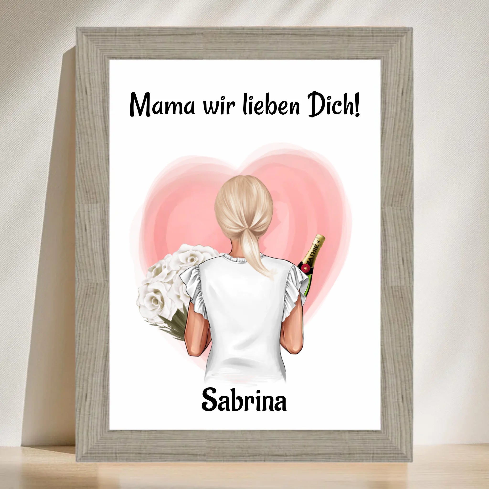 Poster mit Rahmen Beige 3