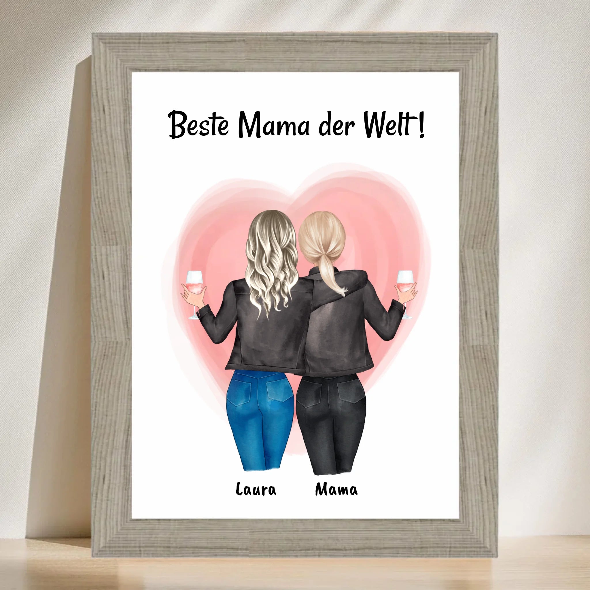 Poster mit Rahmen Beige 3