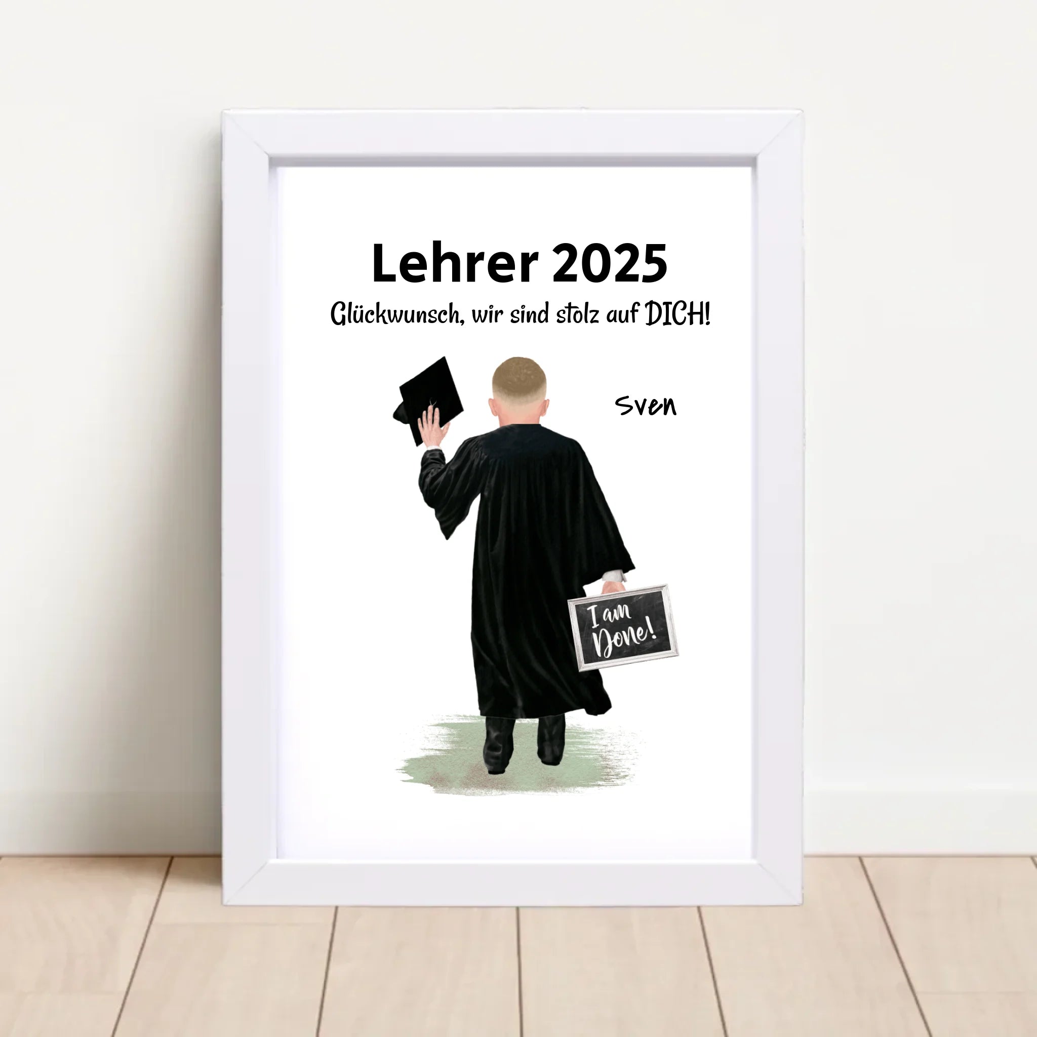 Poster mit Rahmen Weiß