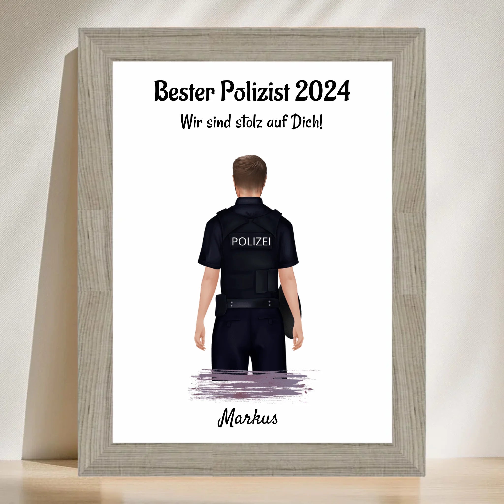 Poster mit Rahmen Beige 3