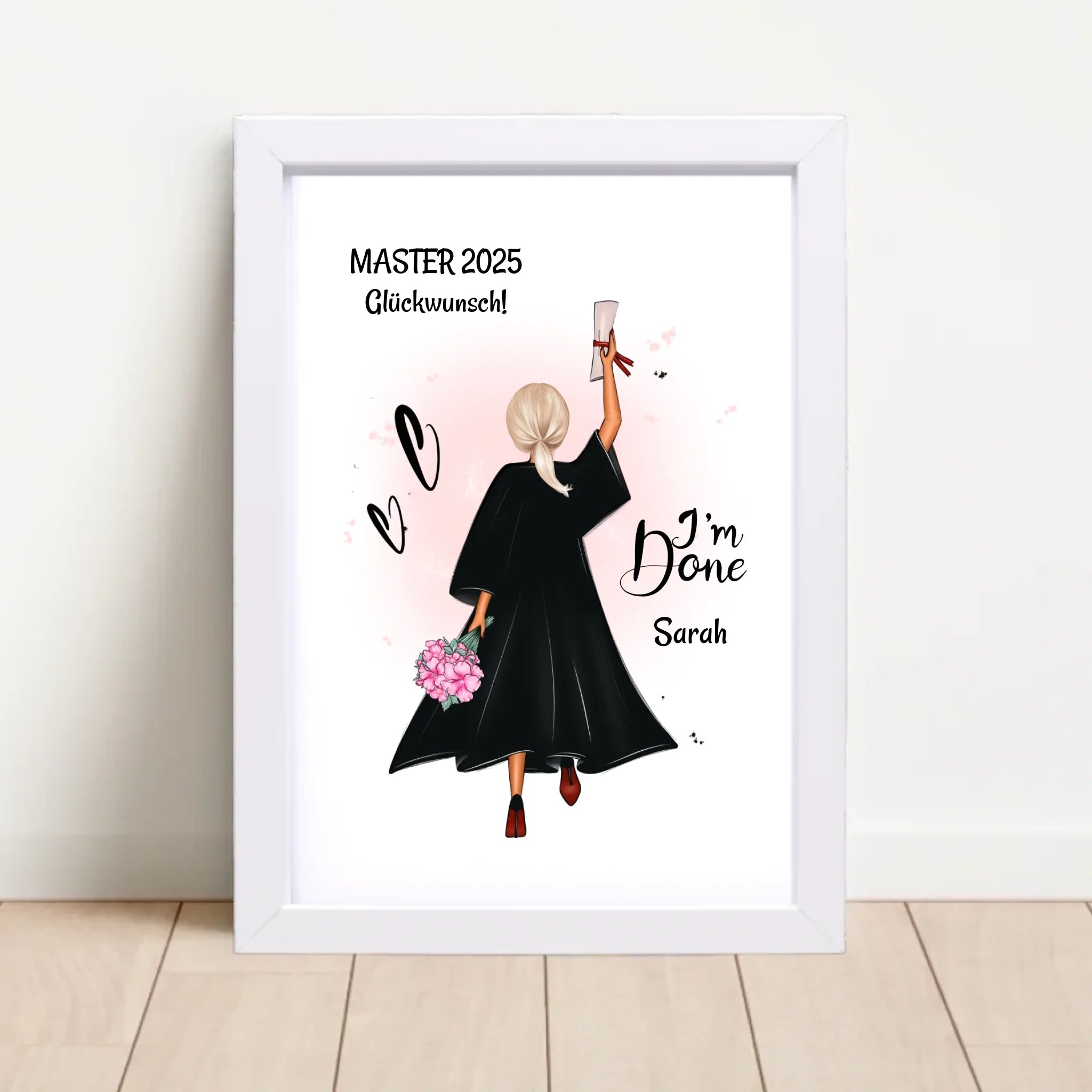 Poster mit Rahmen Weiß