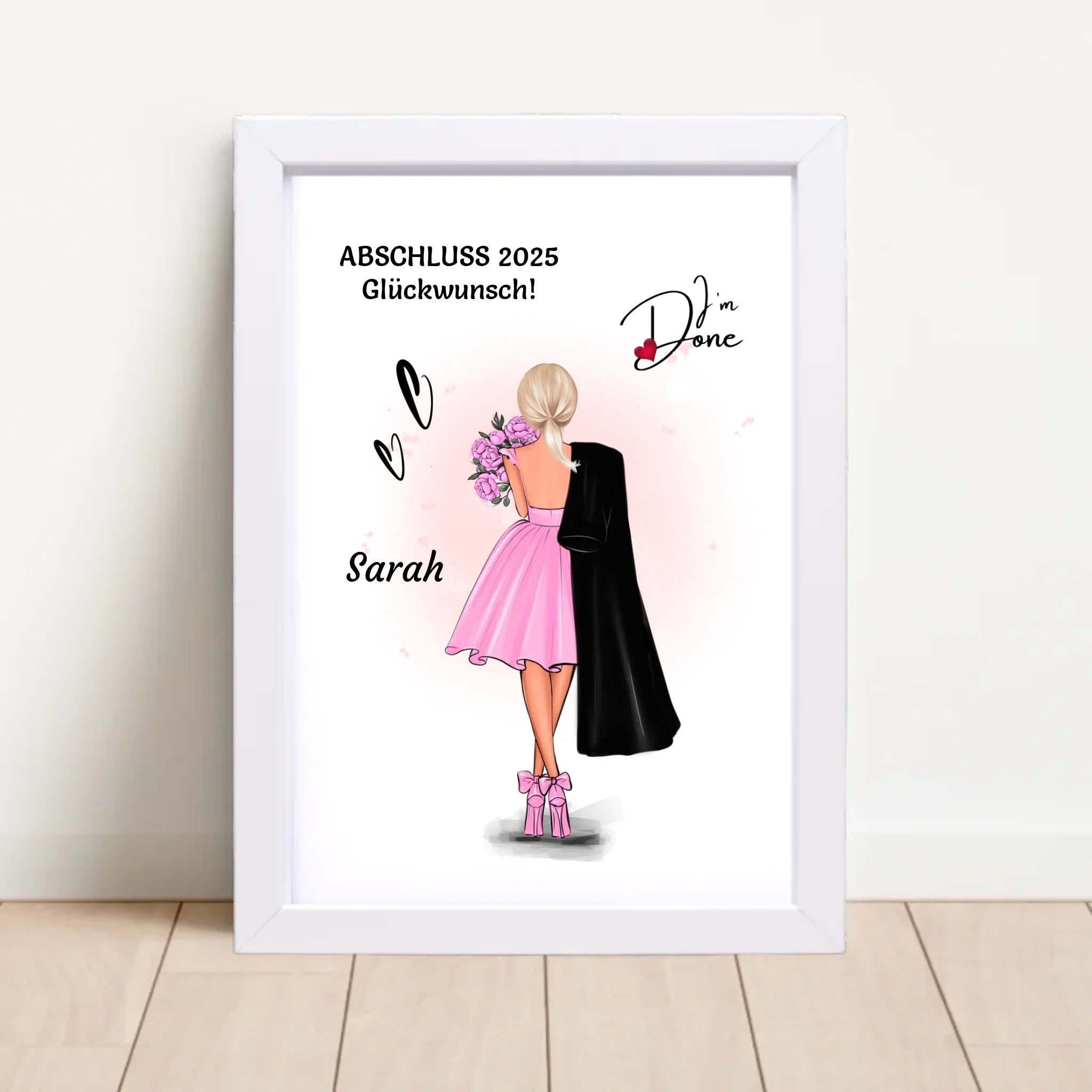 Poster mit Rahmen Weiß