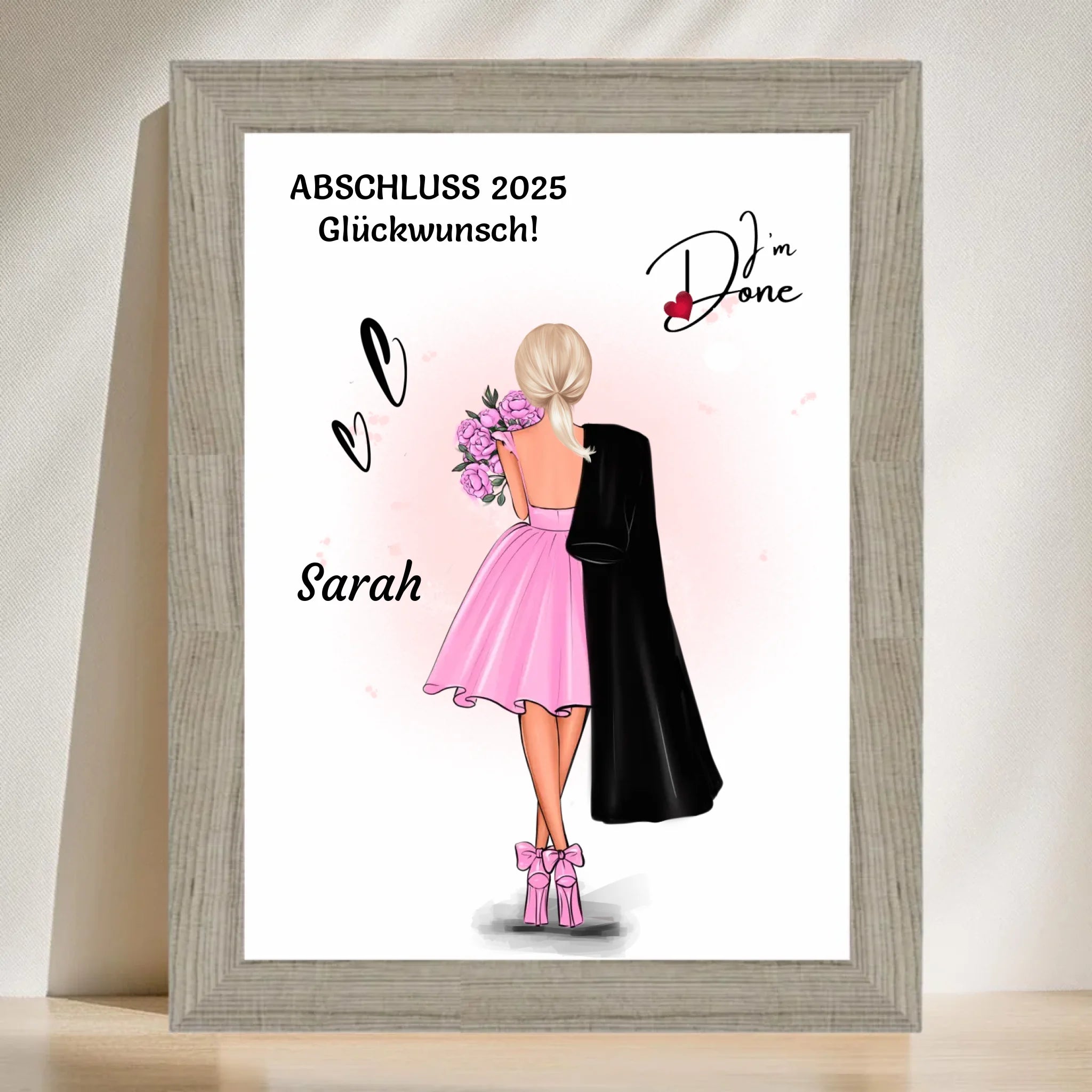 Poster mit Rahmen Beige 3