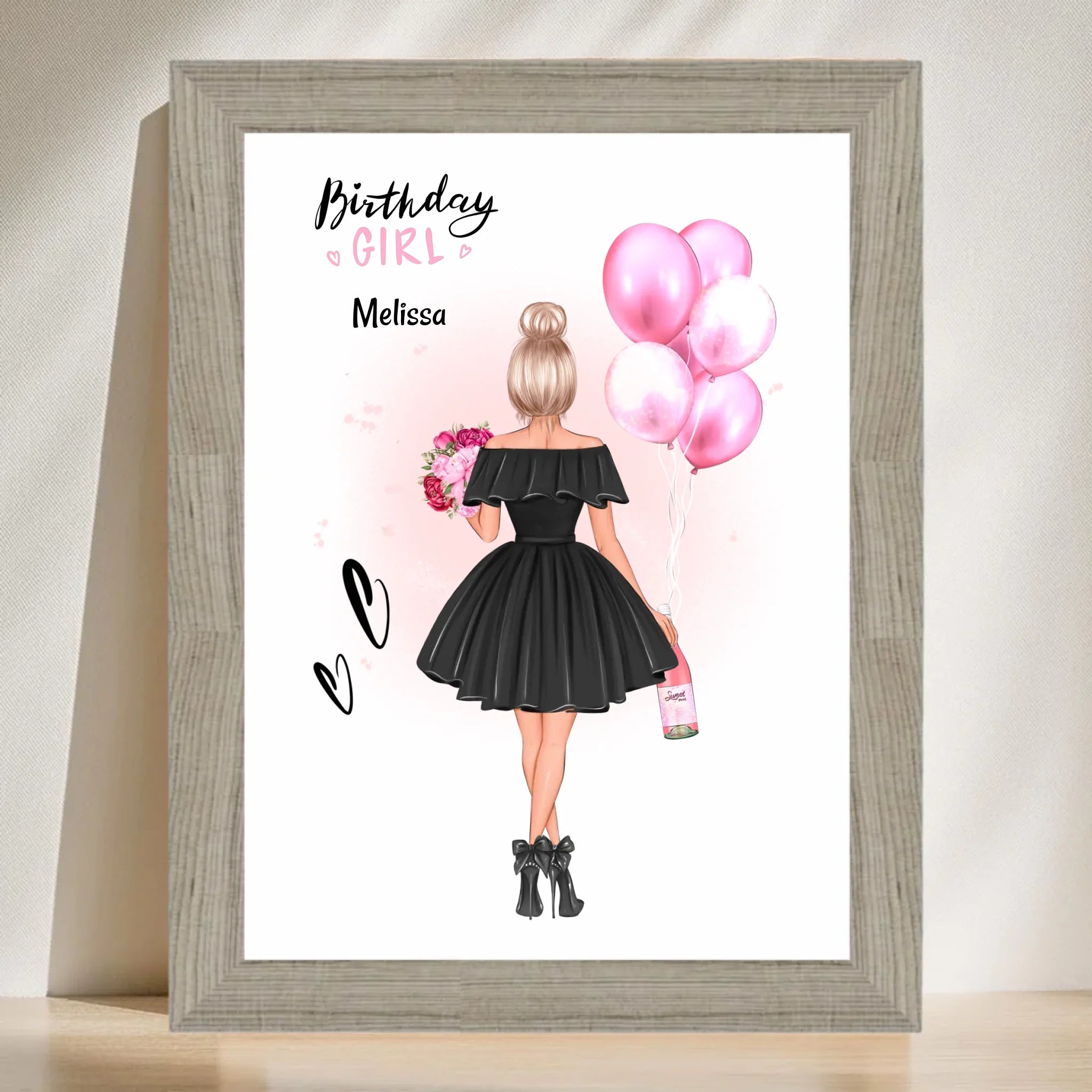 Poster mit Rahmen Beige 3