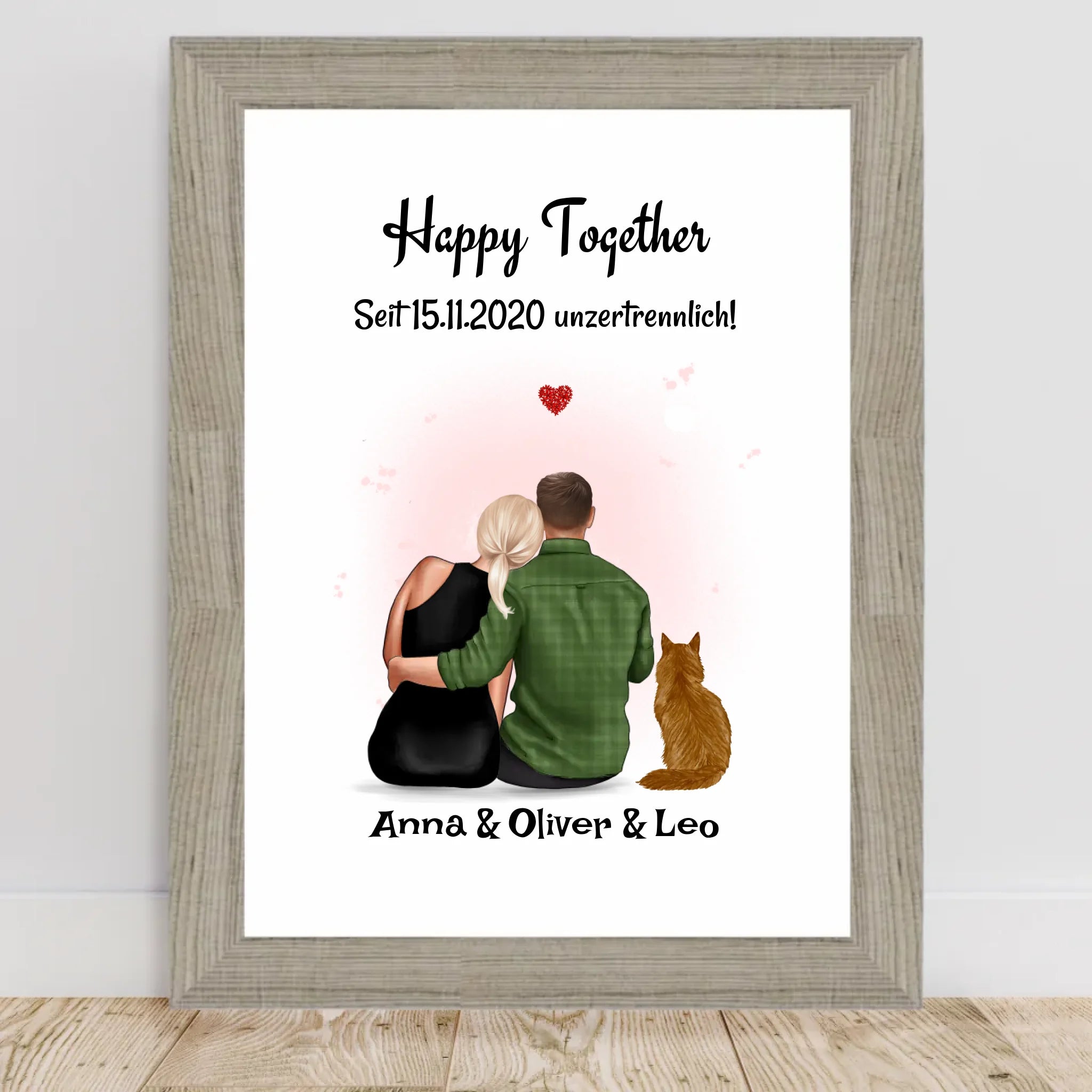 Poster mit Rahmen Beige 2