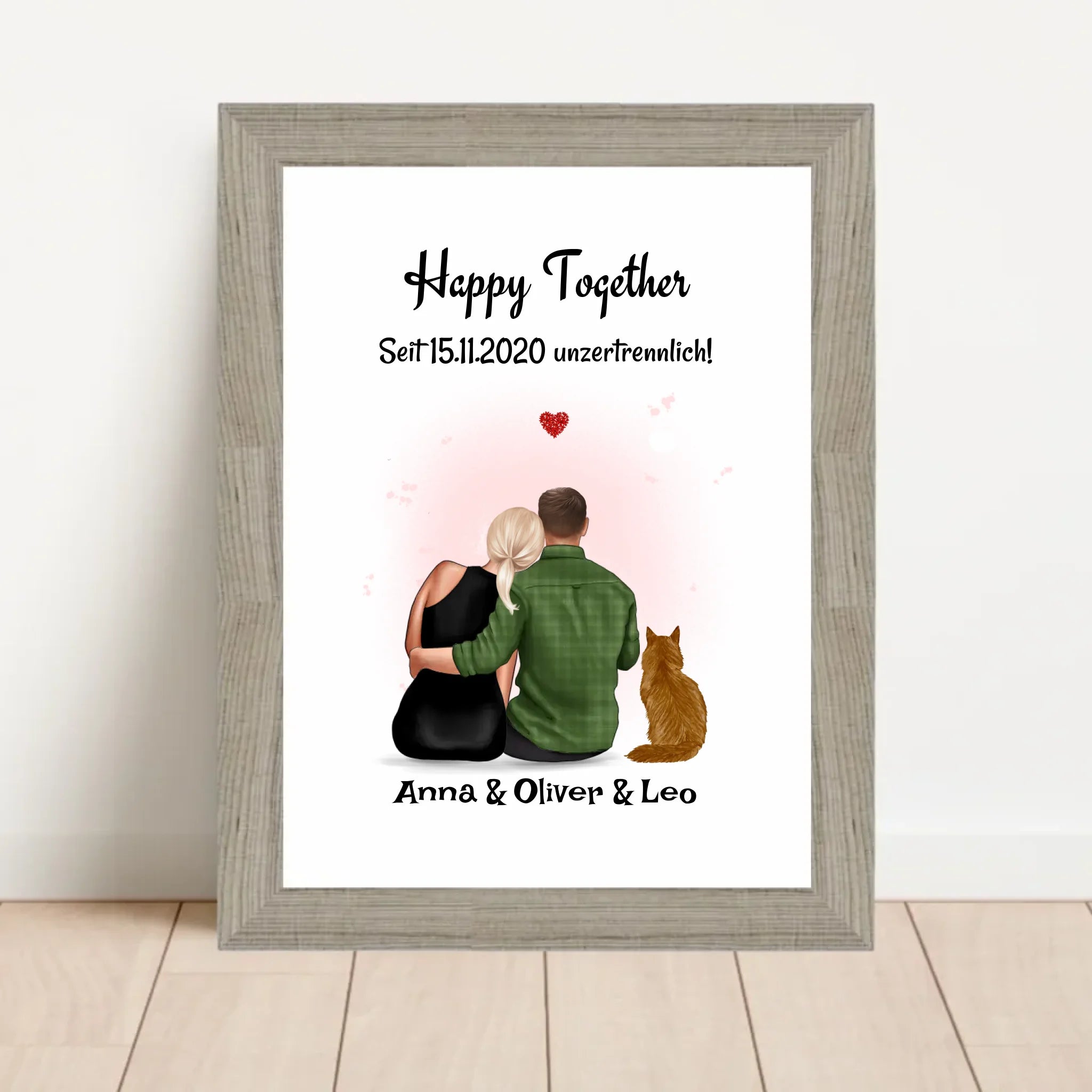 Poster mit Rahmen Beige 1