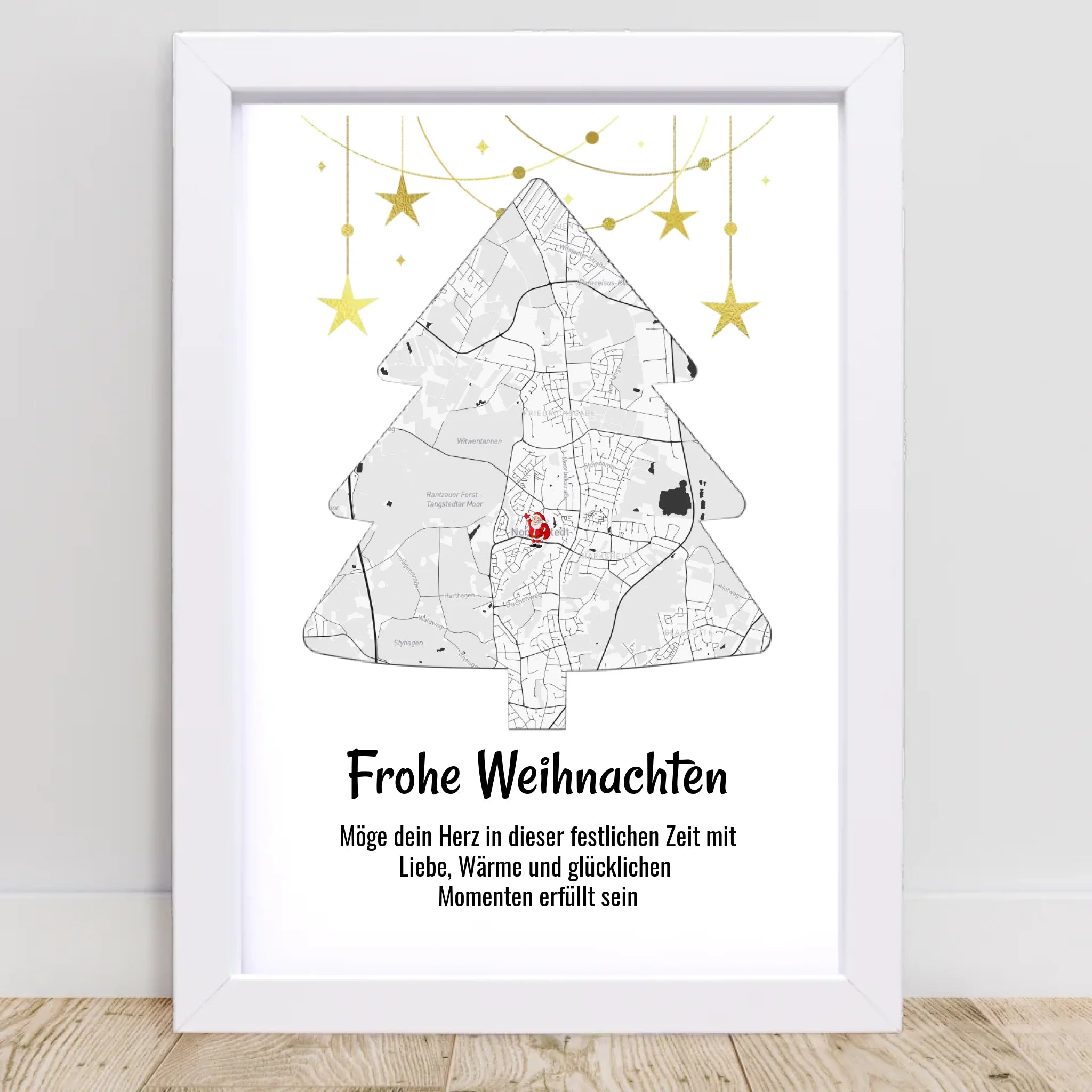Chefin Weihnachtsgeschenk Koordinaten Bild Stadtkarte mit Weihnachtswünsche - Cantty