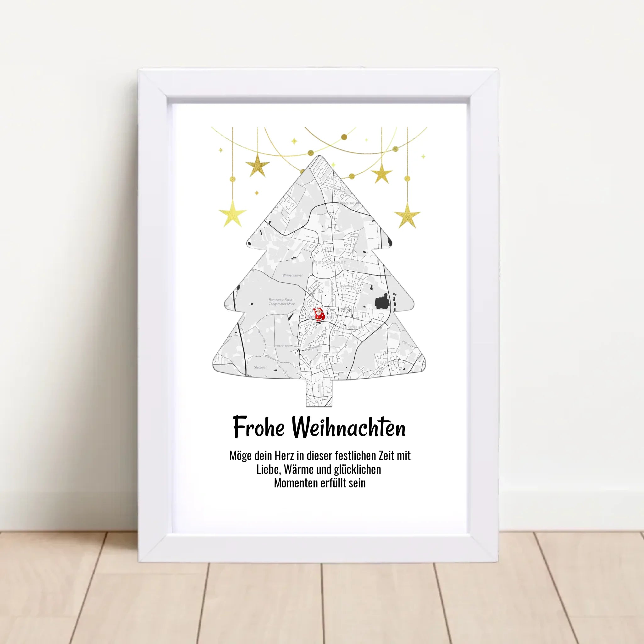 Chefin Weihnachtsgeschenk Koordinaten Bild Stadtkarte mit Weihnachtswünsche - Cantty