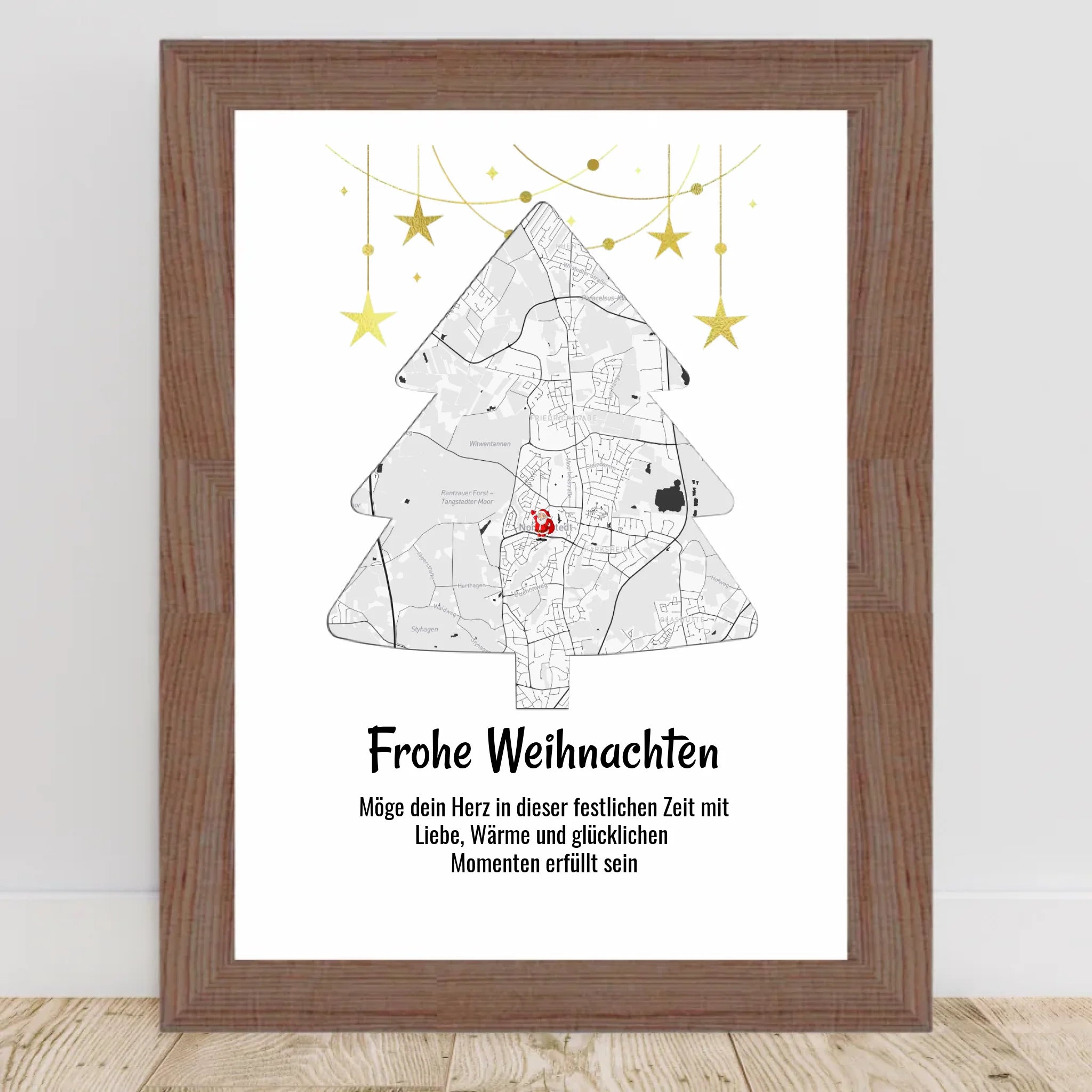 Chefin Weihnachtsgeschenk Koordinaten Bild Stadtkarte mit Weihnachtswünsche - Cantty